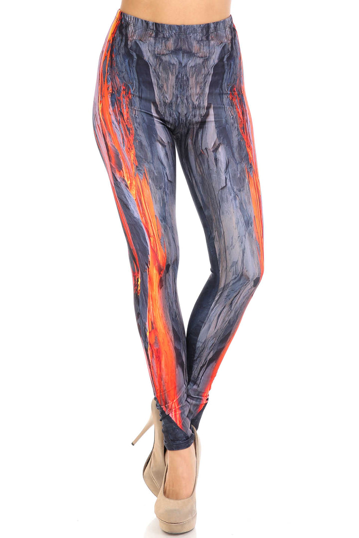 Wholesale Creamy Soft Hot Lava Plus Size Leggings - By USA Fashion