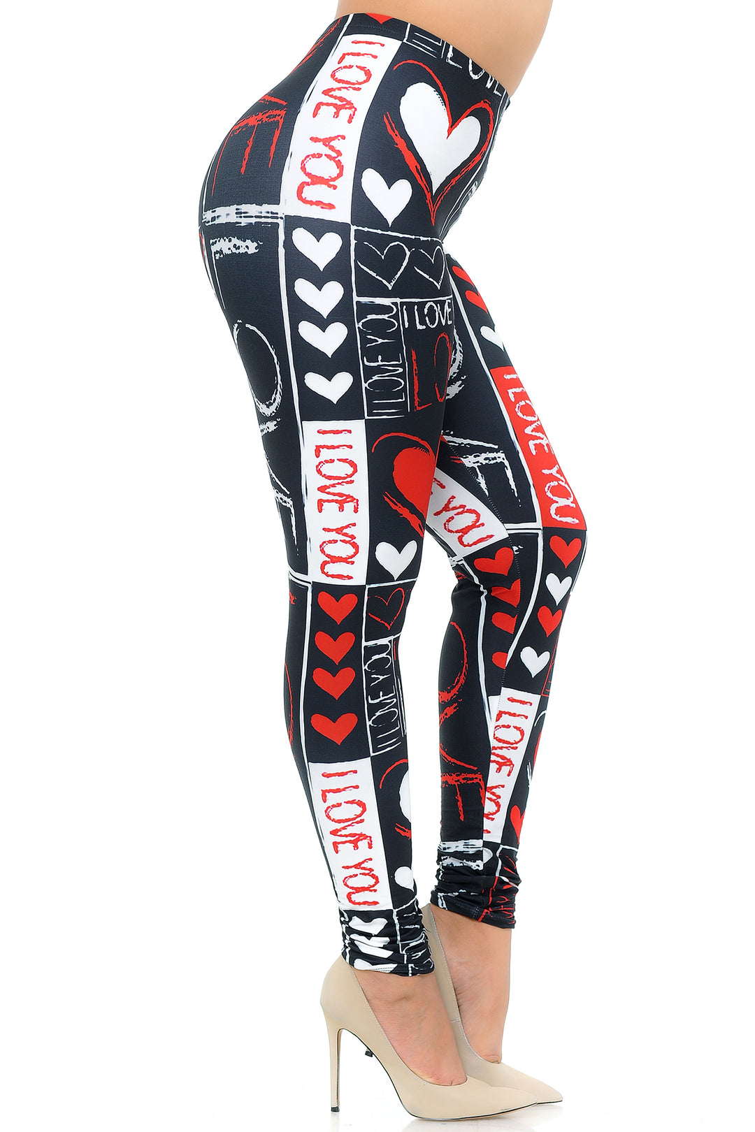 Wholesale Creamy Soft Heart and Love Plus Size Leggings - USA Fashion