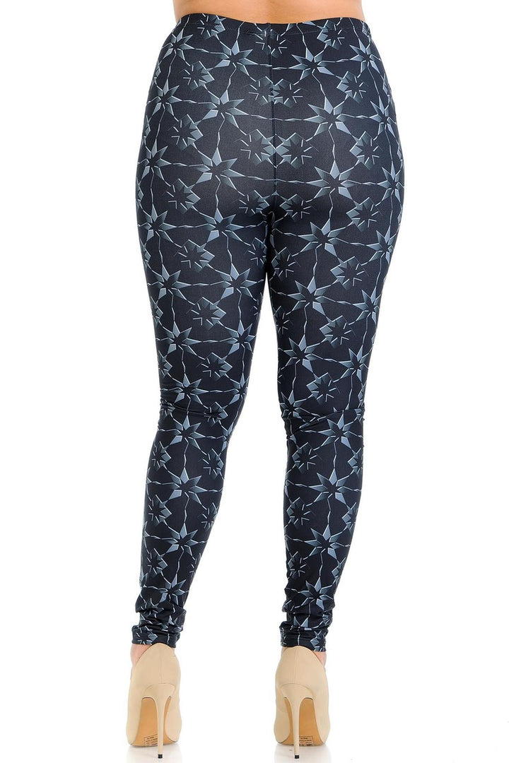 Wholesale Creamy Soft Metallic Stars Plus Size Leggings