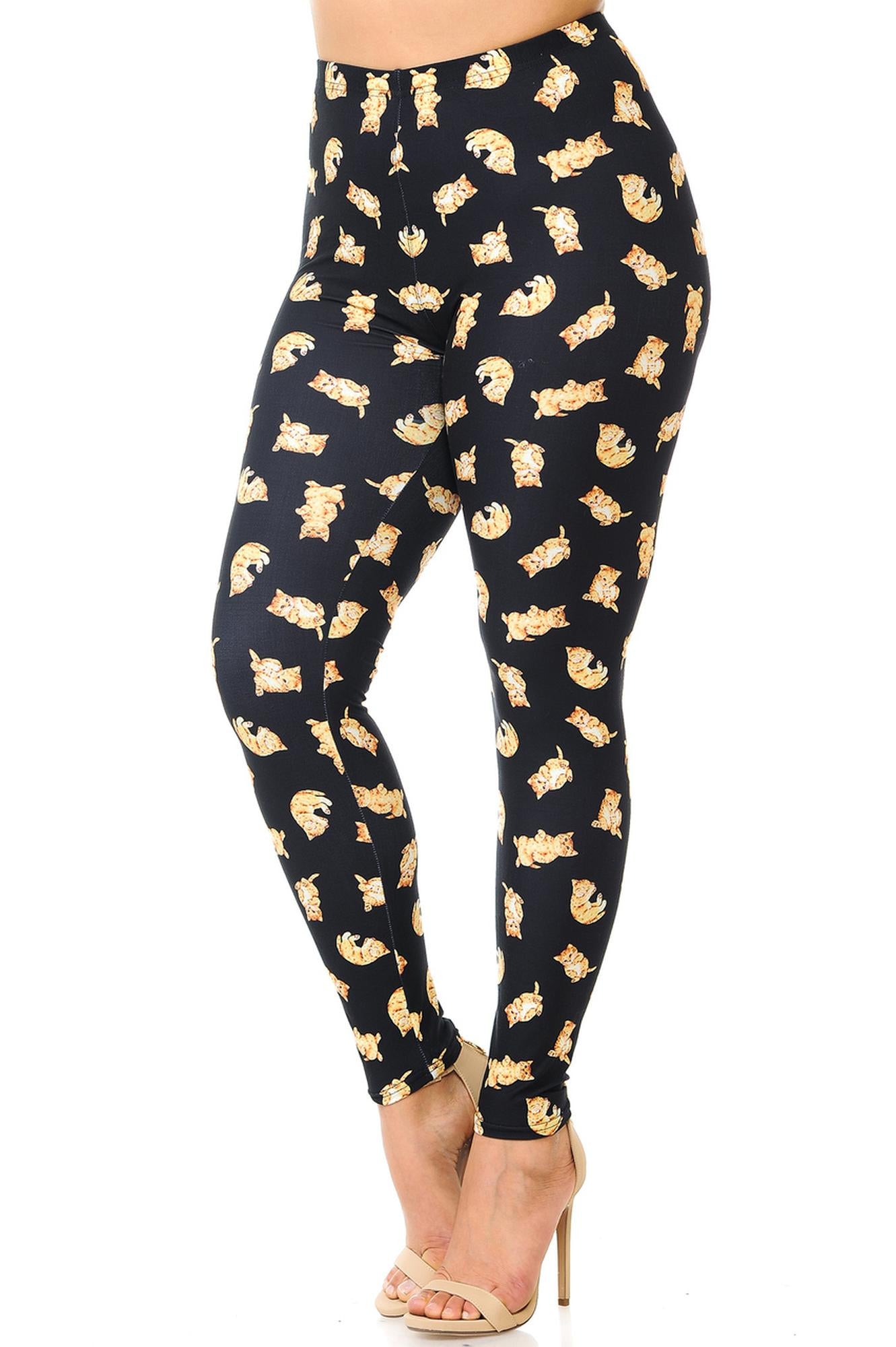 Wholesale Creamy Soft Playful Kitty Cats Plus Size Leggings
