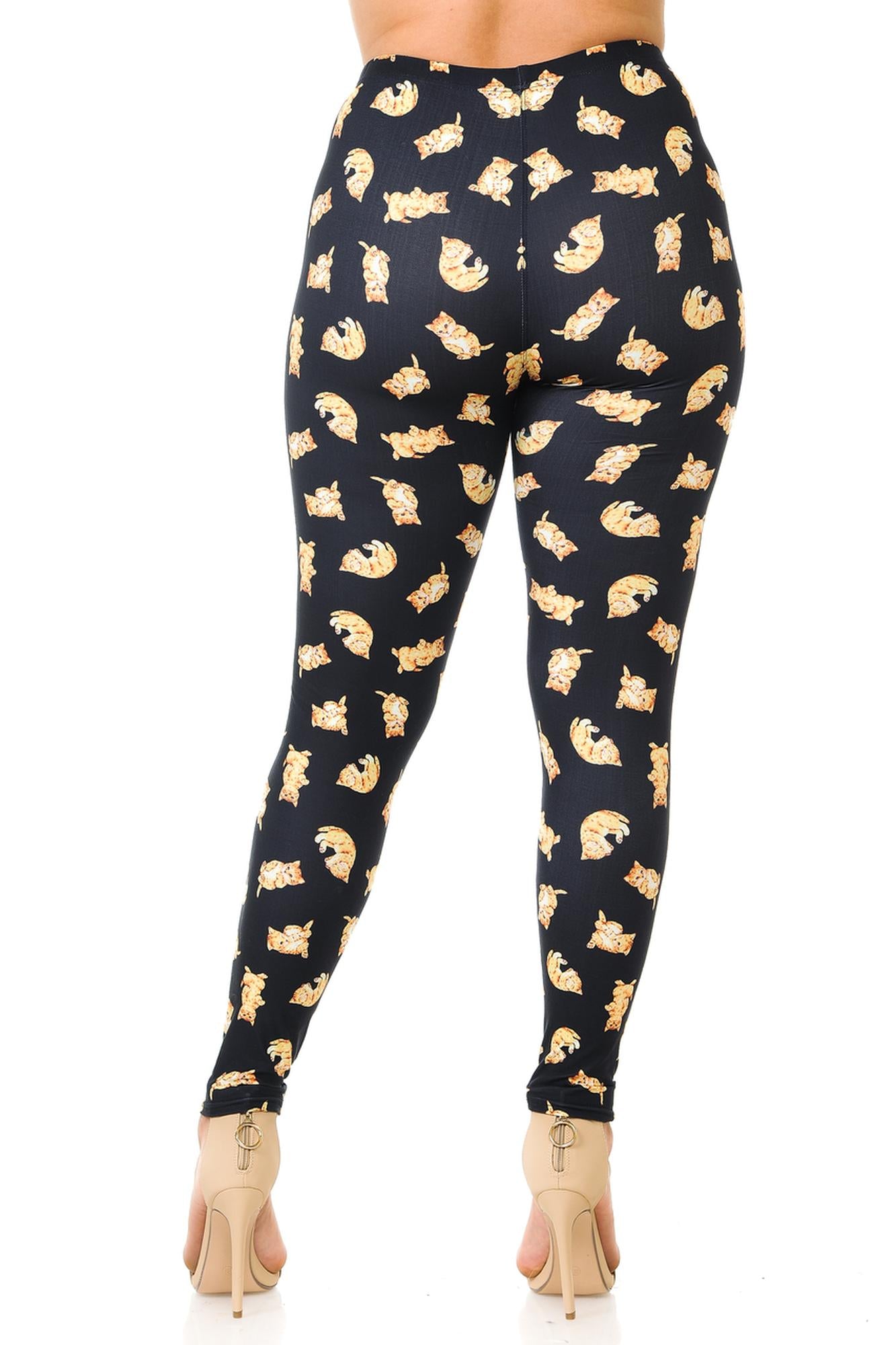 Wholesale Creamy Soft Playful Kitty Cats Plus Size Leggings
