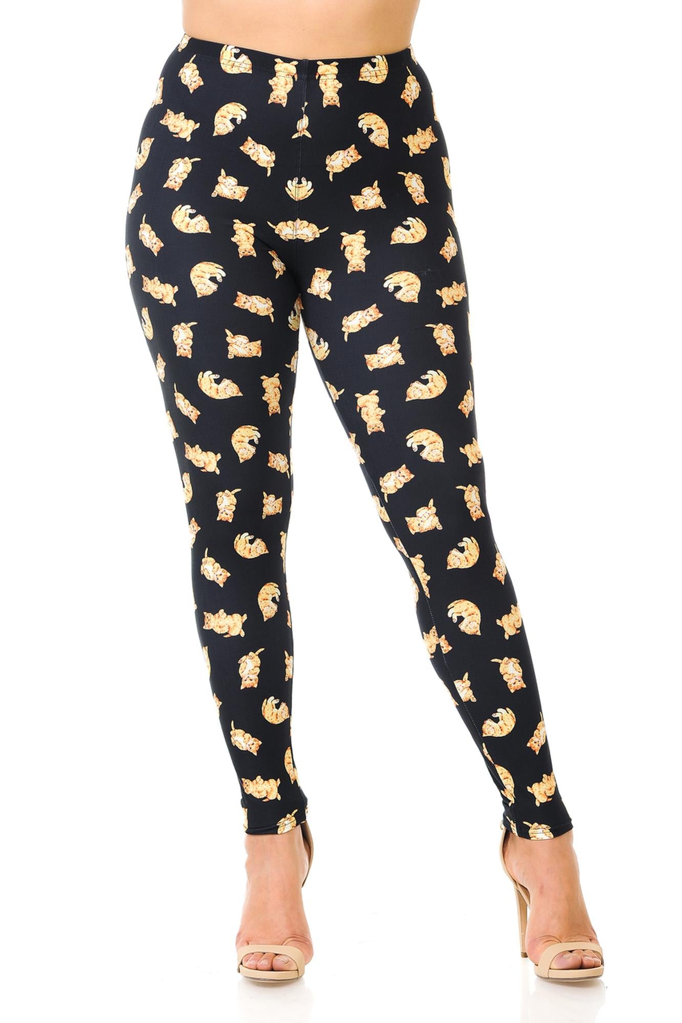 Wholesale Creamy Soft Playful Kitty Cats Plus Size Leggings