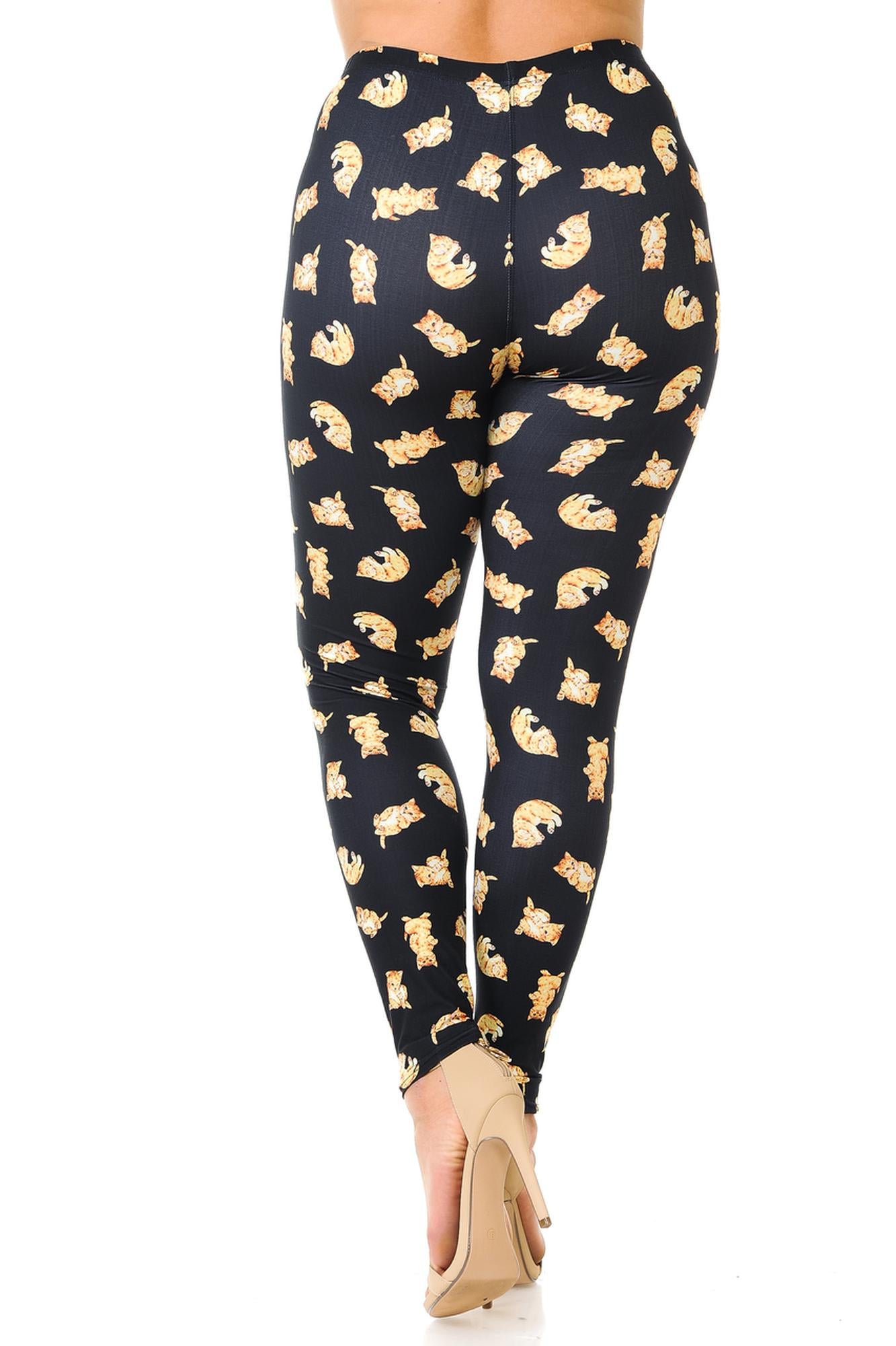 Wholesale Creamy Soft Playful Kitty Cats Plus Size Leggings