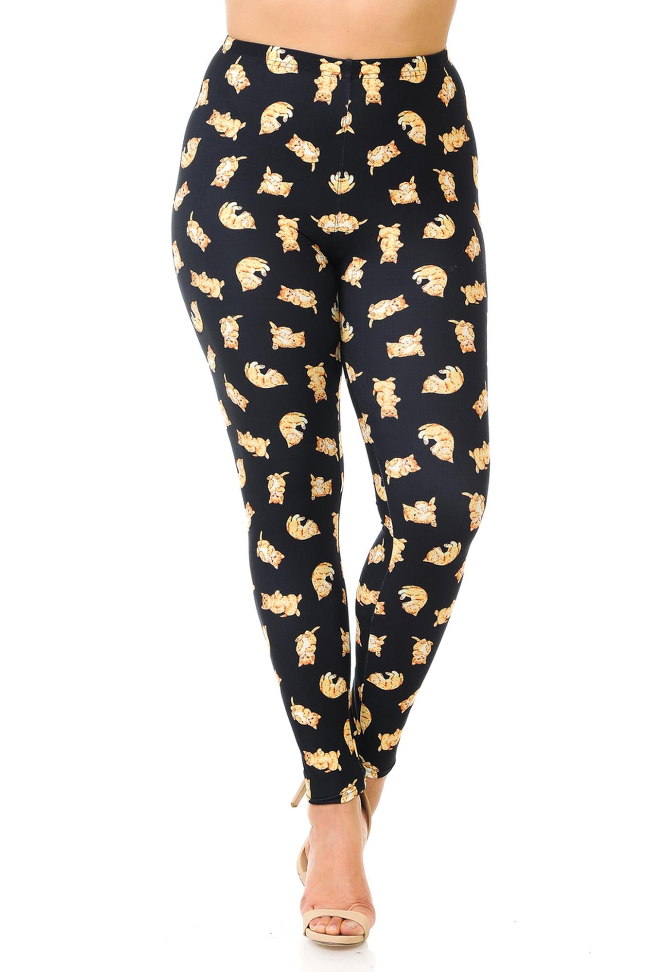Wholesale Creamy Soft Playful Kitty Cats Plus Size Leggings