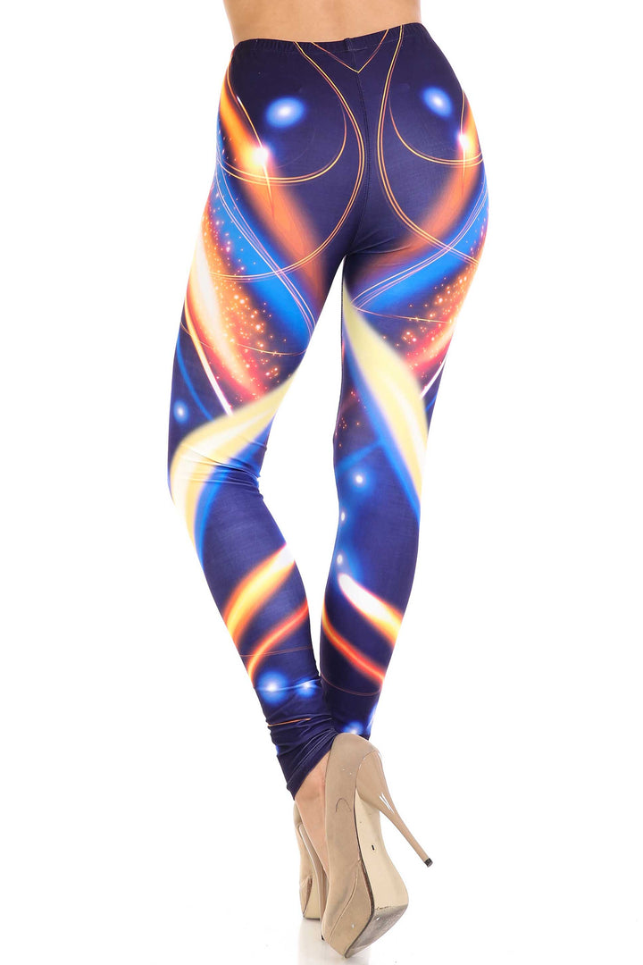 Wholesale Creamy Soft Psychedelic Contour Plus Size Leggings - By USA Fashion