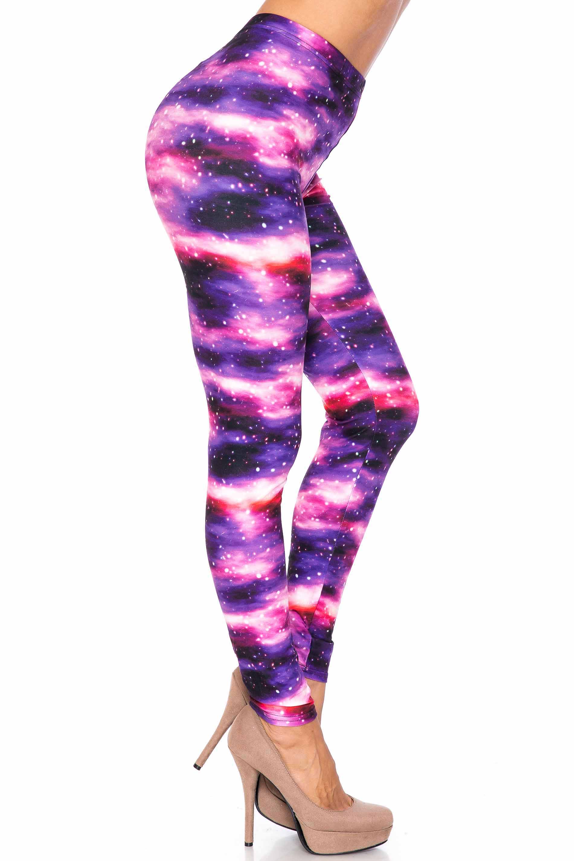 Wholesale Creamy Soft Purple Mist Plus Size Leggings - USA Fashion