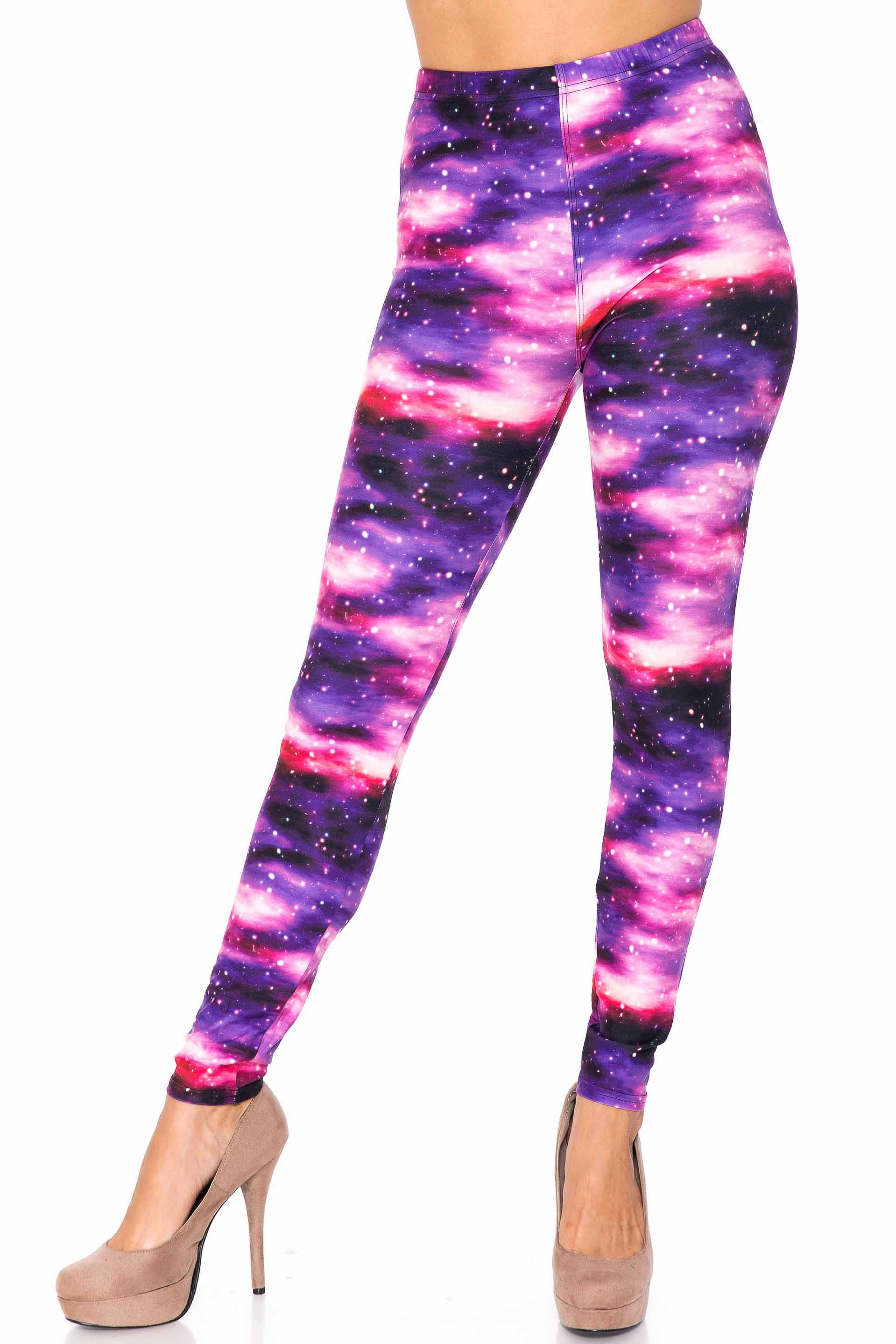 Wholesale Creamy Soft Purple Mist Plus Size Leggings - USA Fashion