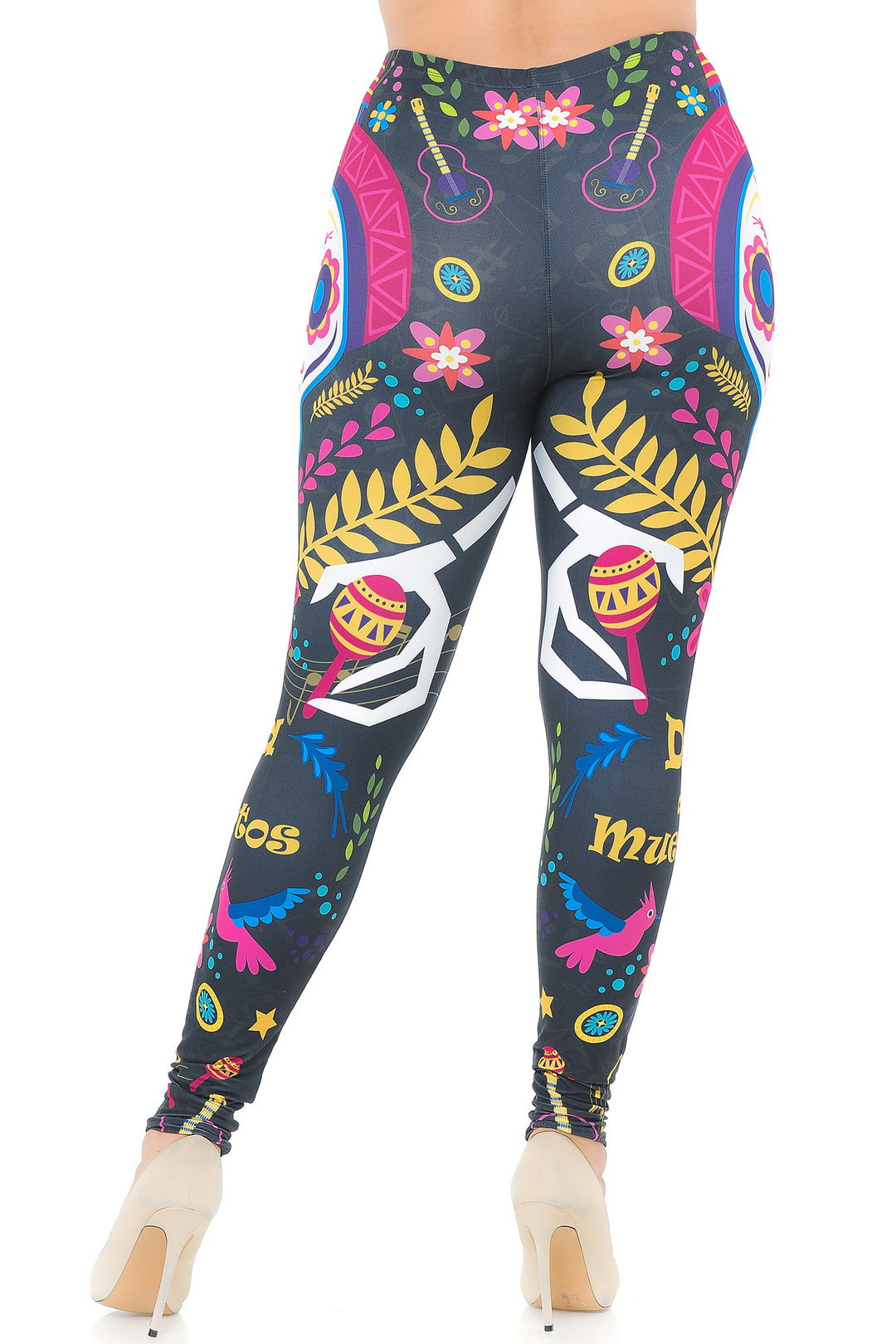 Wholesale Creamy Soft Day of the Dead Plus Size Leggings - USA Fashion