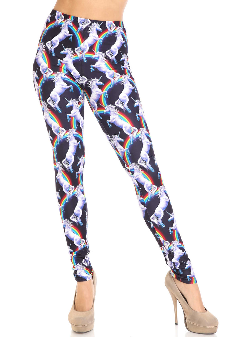 Wholesale Creamy Soft Rainbow Unicorn Plus Size Leggings - By USA Fashion