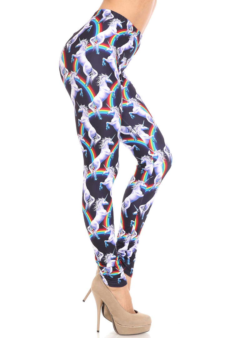 Wholesale Creamy Soft Rainbow Unicorn Plus Size Leggings - By USA Fashion