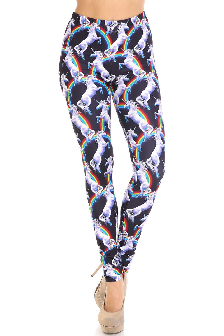 Wholesale Creamy Soft Rainbow Unicorn Plus Size Leggings - By USA Fashion