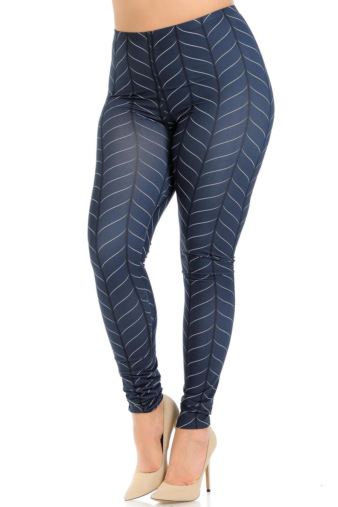 Wholesale Creamy Soft Vertical Swirl Plus Size Leggings - Signature Collection