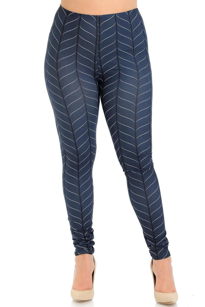 Wholesale Creamy Soft Vertical Swirl Plus Size Leggings - Signature Collection