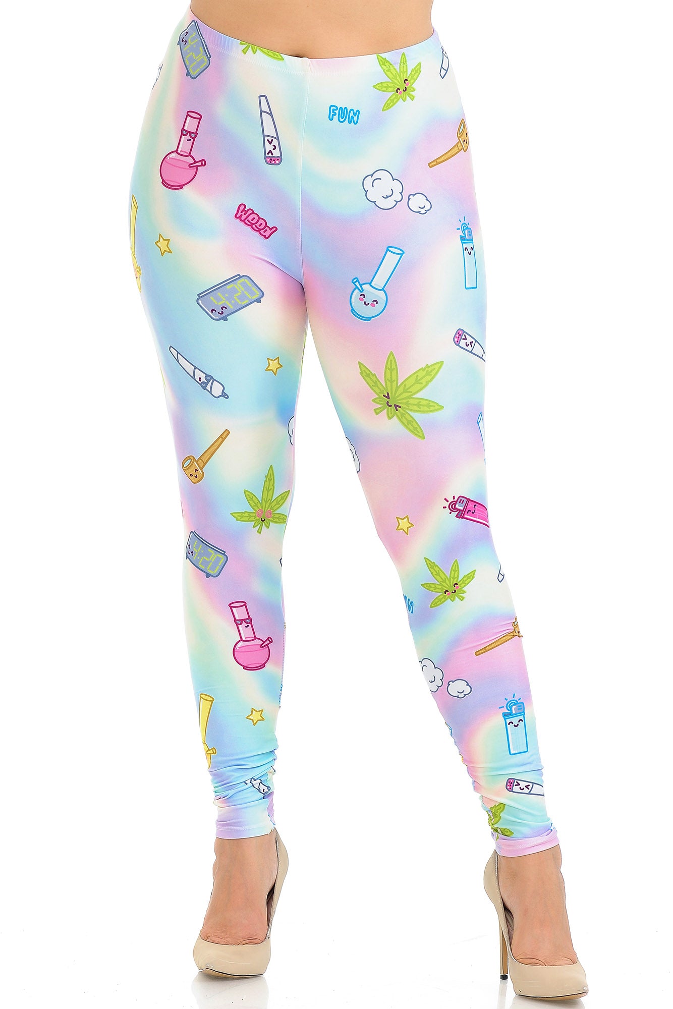 Wholesale Creamy Soft Marijuana Life Plus Size Leggings - USA Fashion