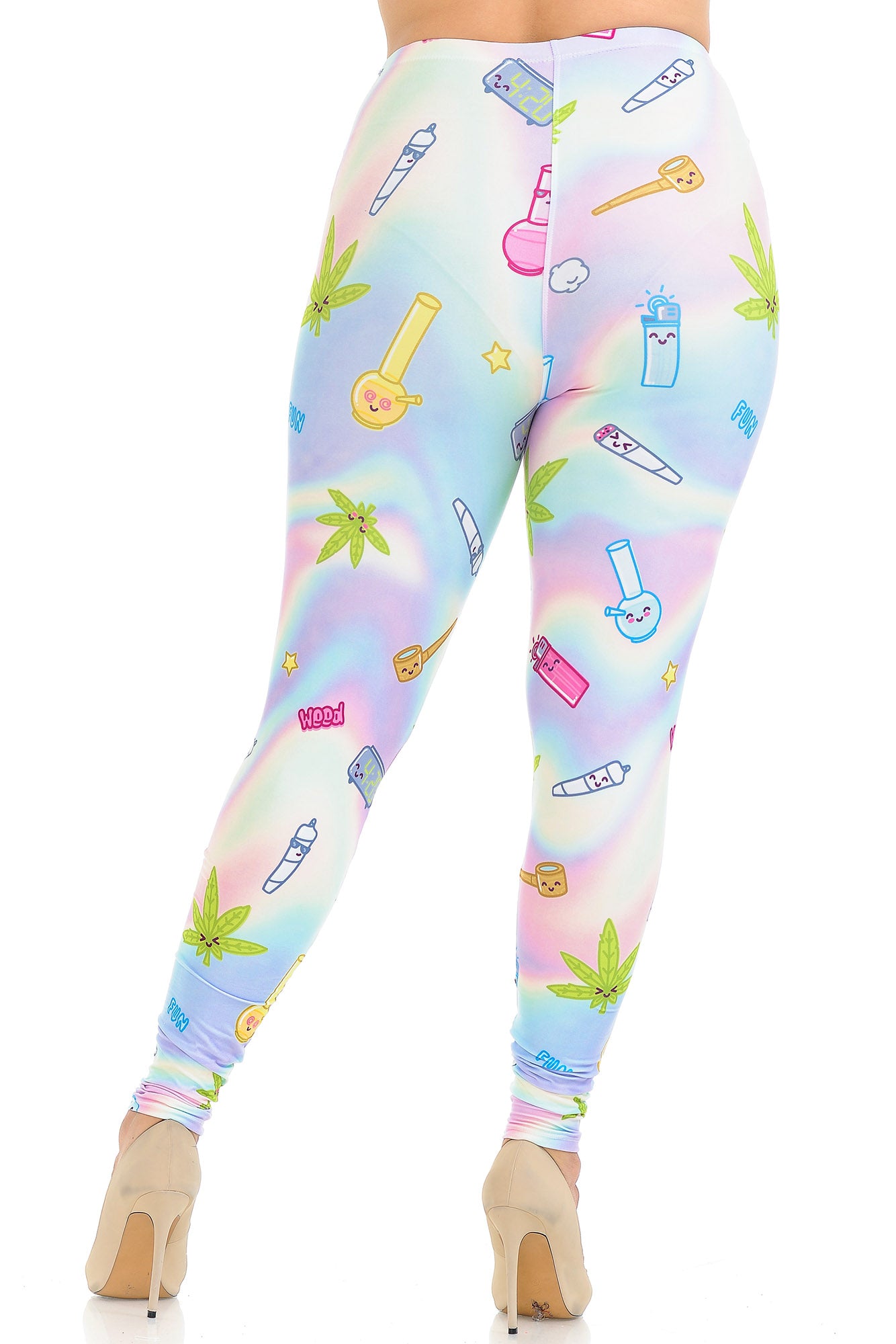 Wholesale Creamy Soft Marijuana Life Plus Size Leggings - USA Fashion