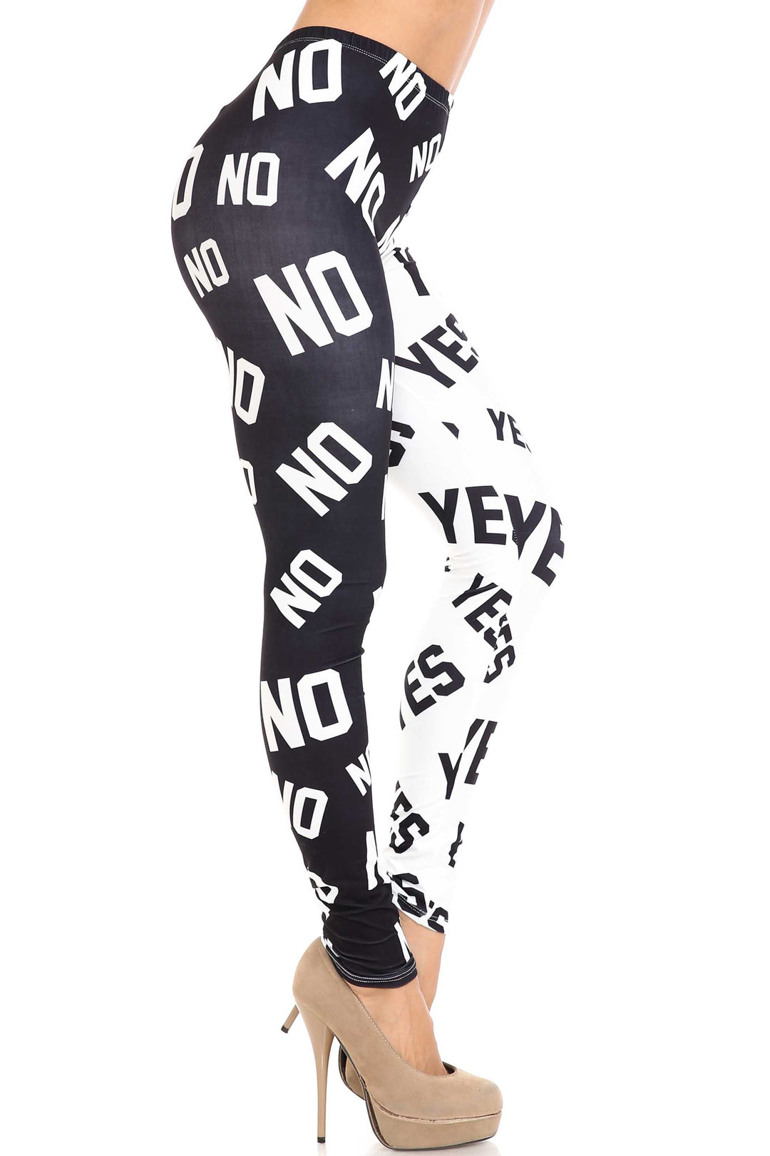 Wholesale Creamy Soft Yes and No Plus Size Leggings - By USA Fashion