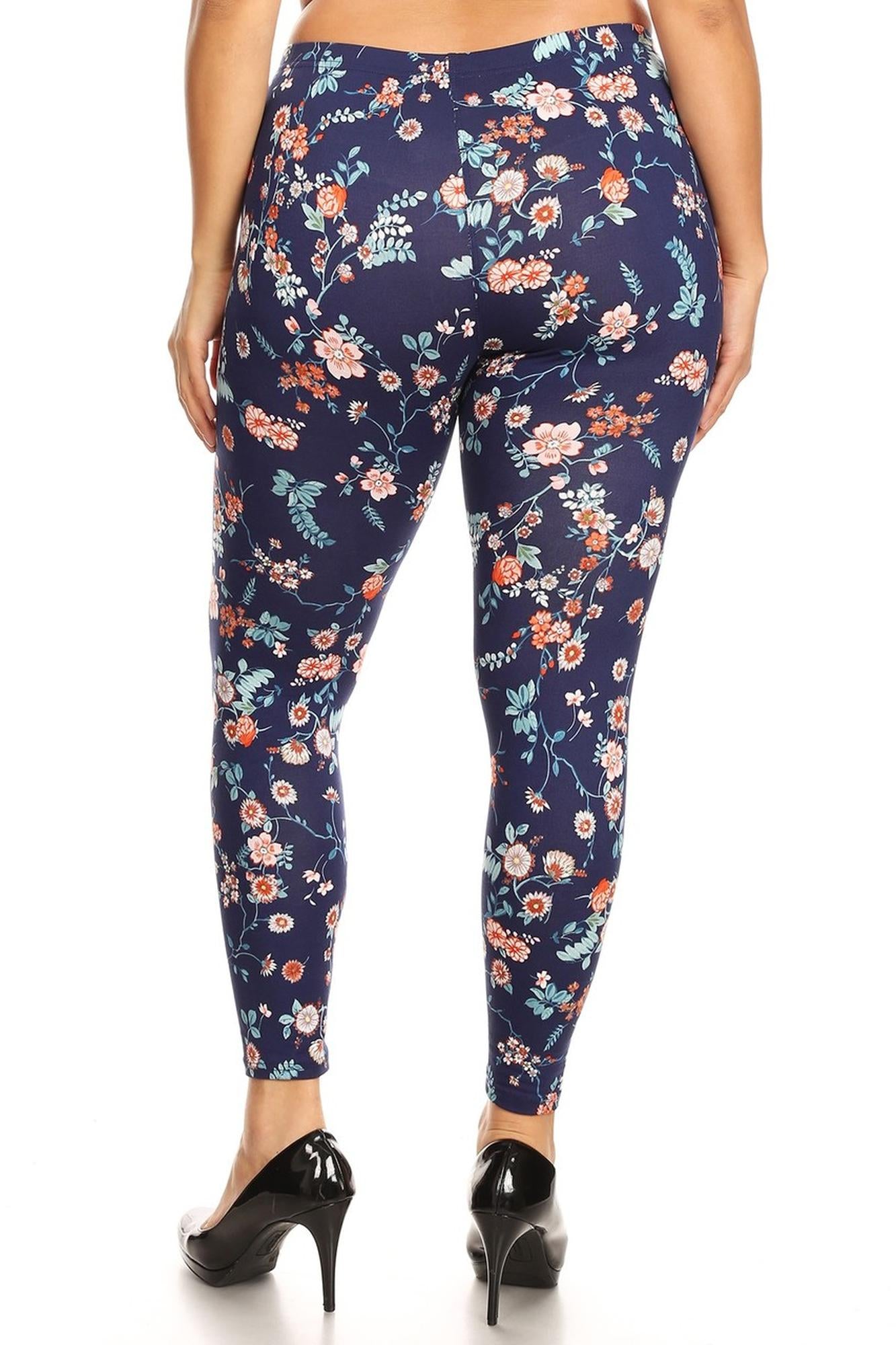 Wholesale Buttery Smooth Spring Asian Floral Plus Size Leggings