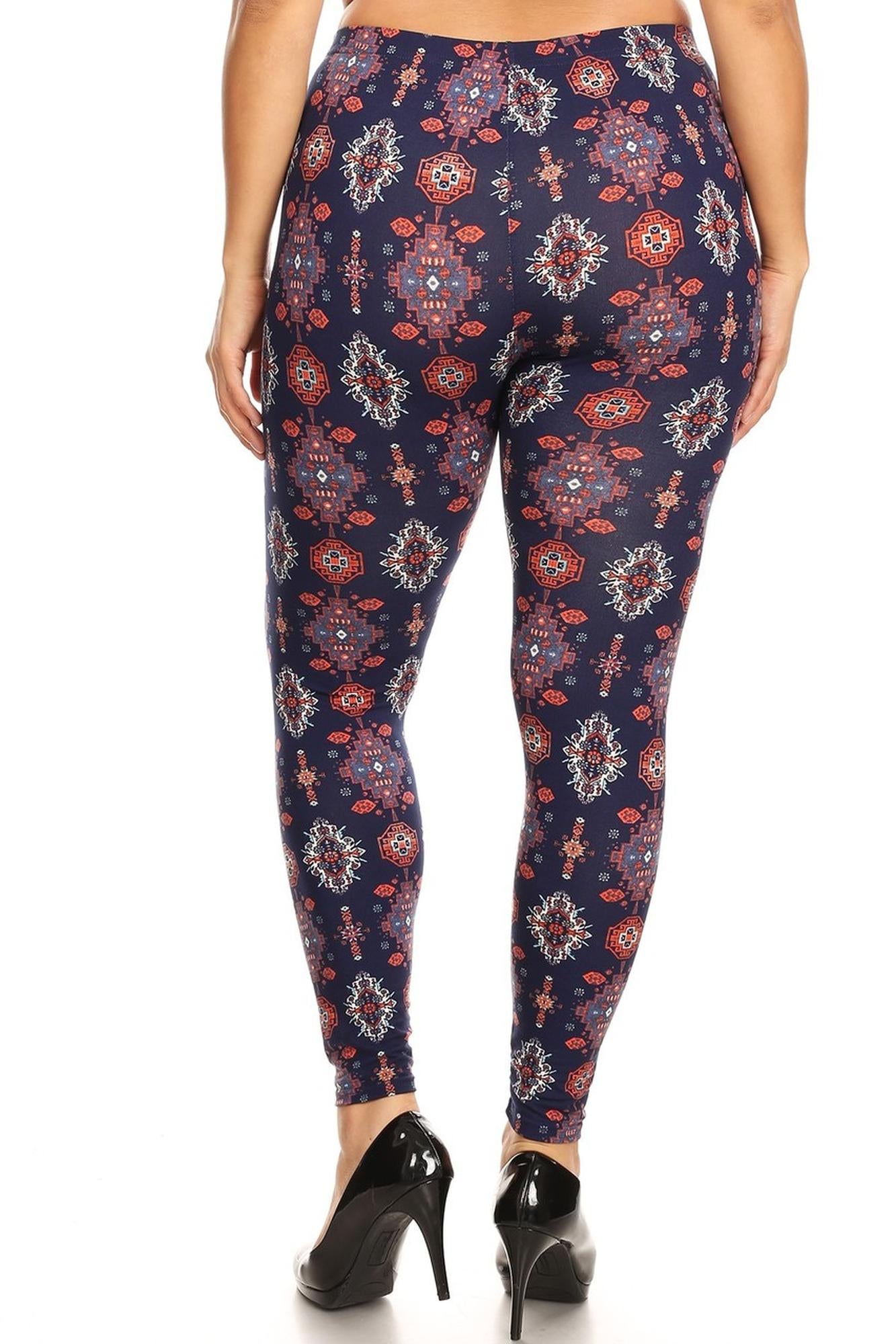 Wholesale Buttery Smooth Vertical Mayan Mirage Floral Plus Size Leggings