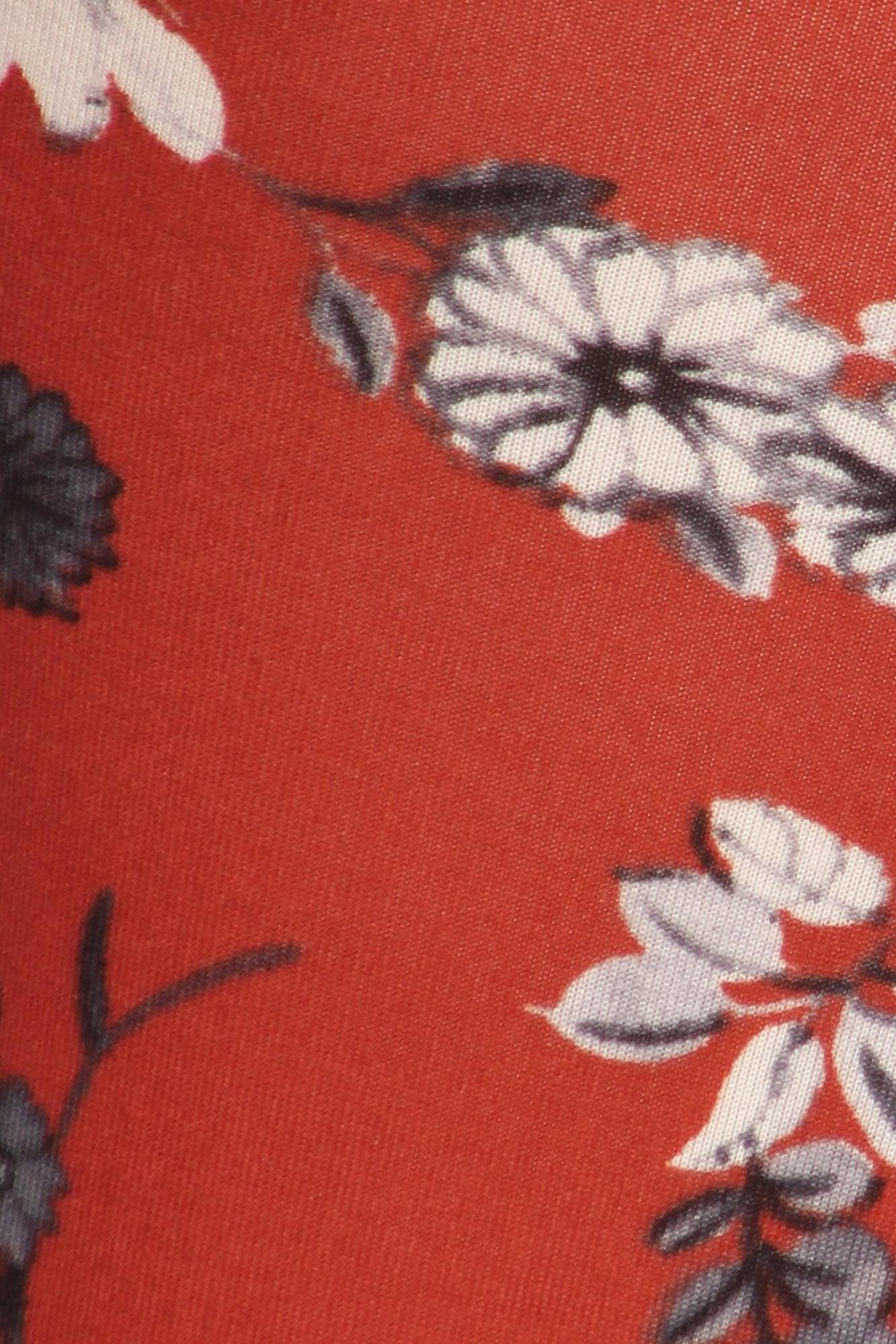 Wholesale Buttery Smooth Ruby Red Spring Floral Plus Size Leggings