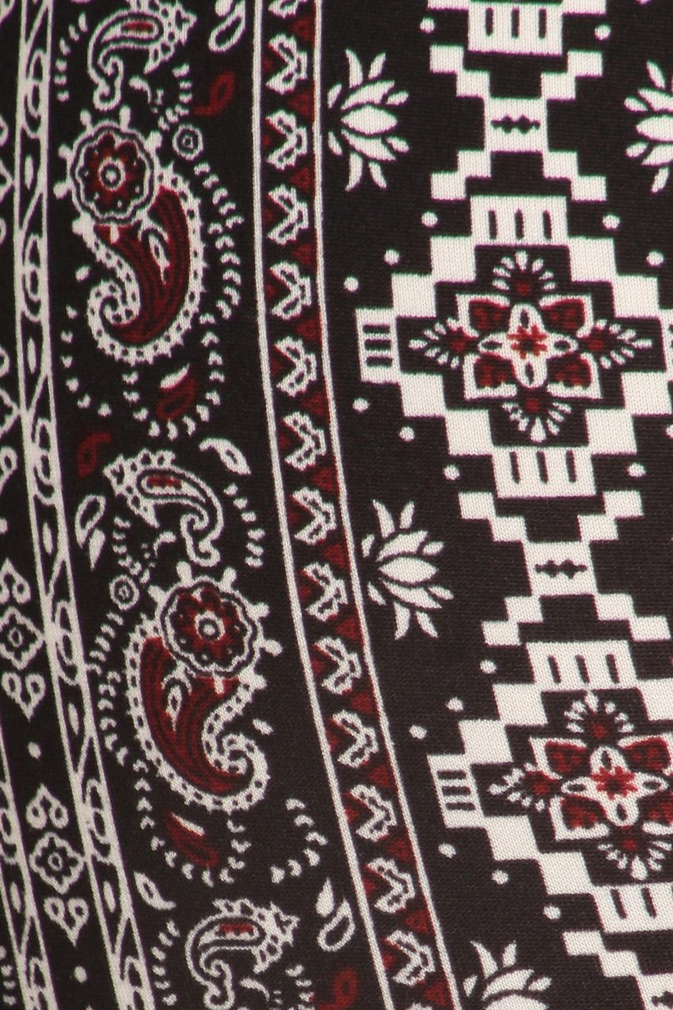 Wholesale Buttery Smooth Vertical Paisley Brocade Plus Size Leggings