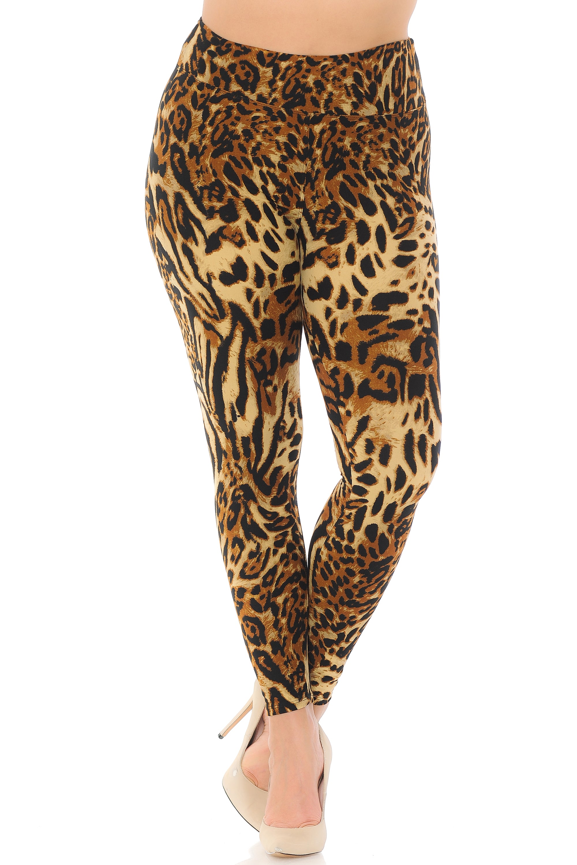 Wholesale Buttery Smooth Predator Leopard High Waisted Plus Size Leggings