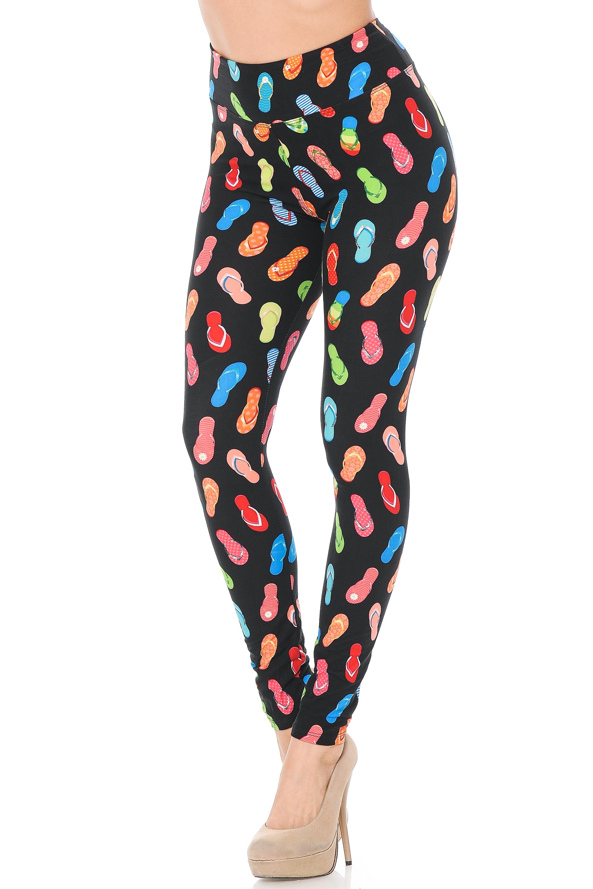 Wholesale Buttery Smooth Summer Beach Sandals High Waisted Plus Size Leggings