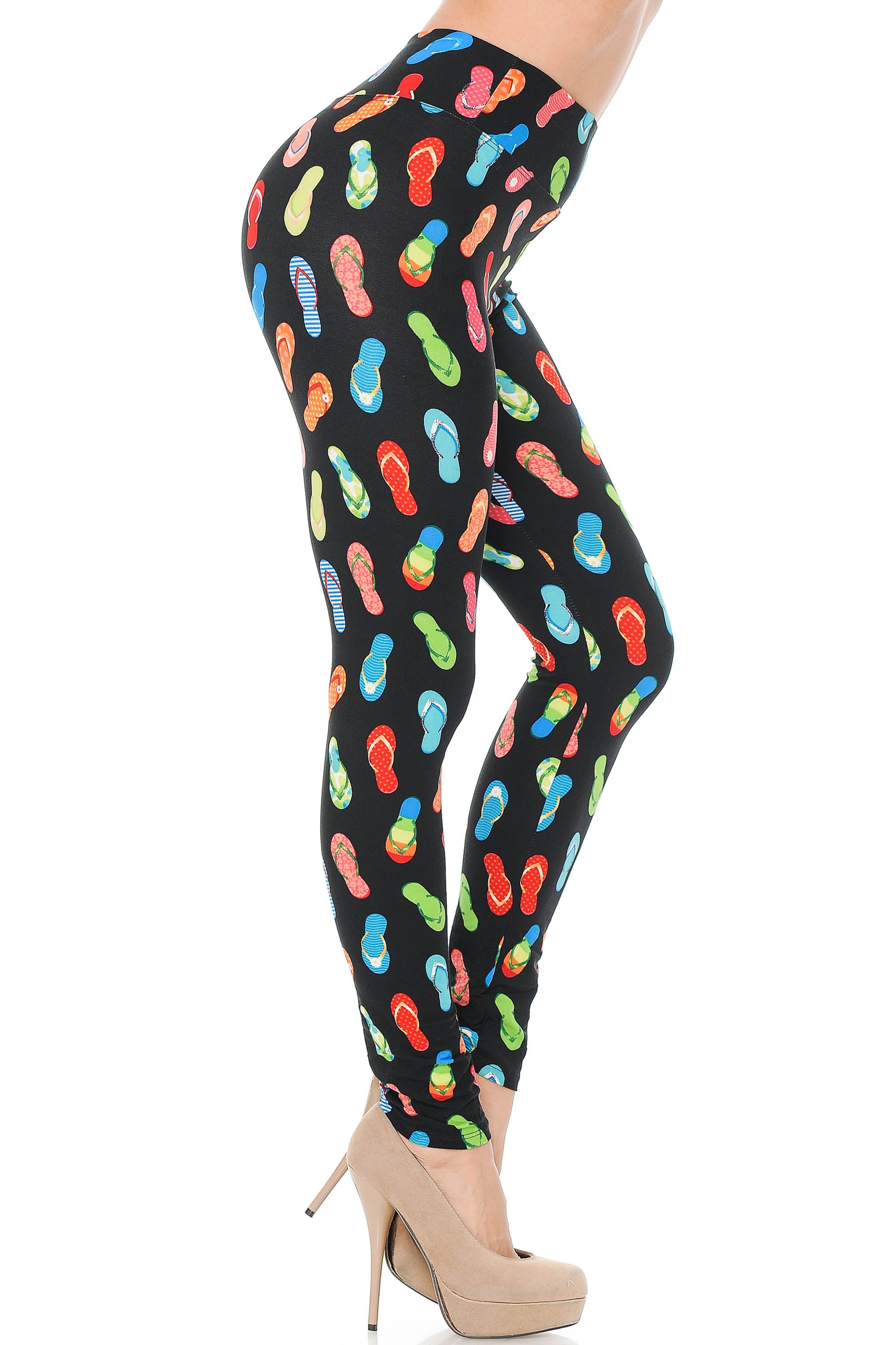 Wholesale Buttery Smooth Summer Beach Sandals High Waisted Plus Size Leggings