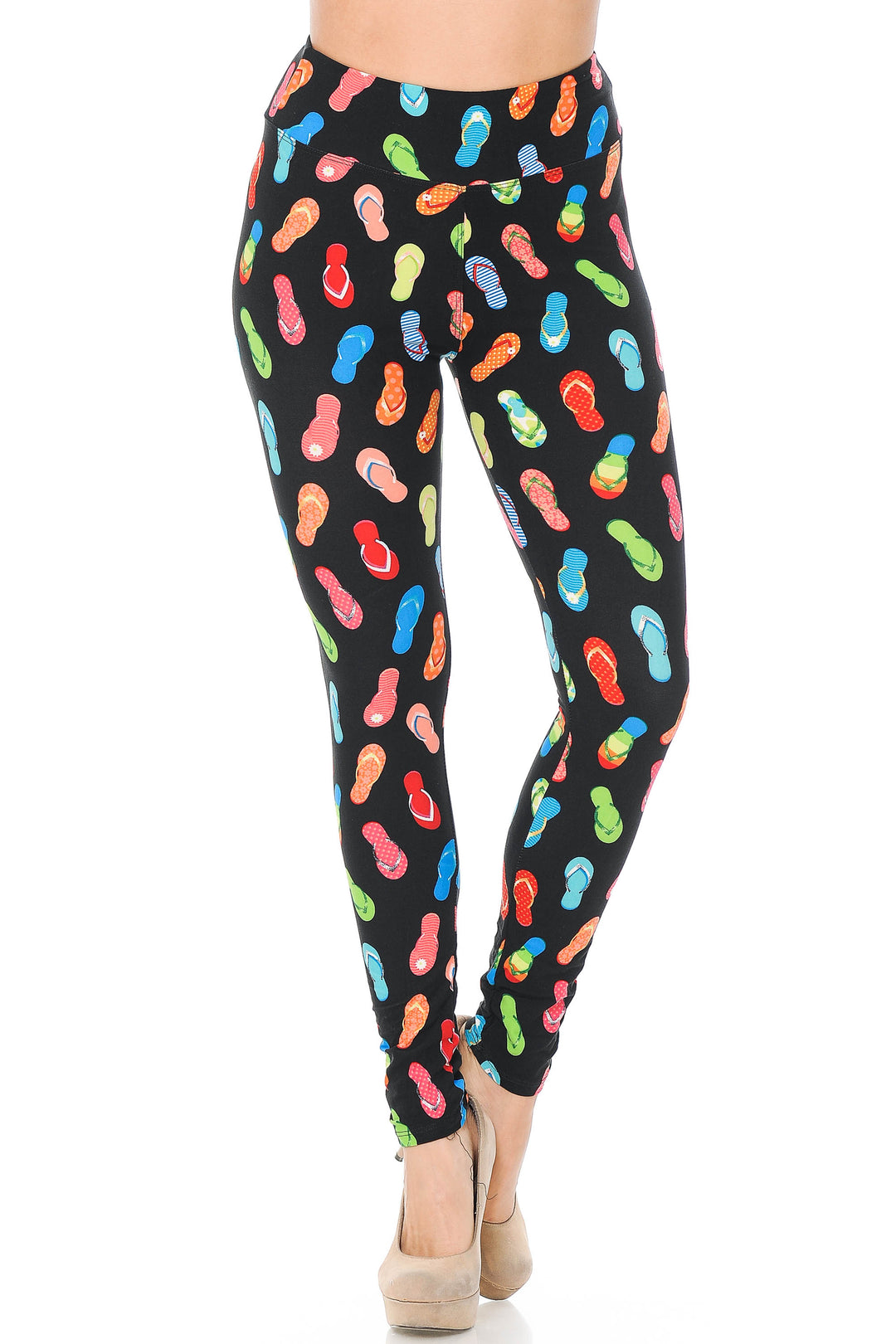 Wholesale Buttery Smooth Summer Beach Sandals High Waisted Plus Size Leggings