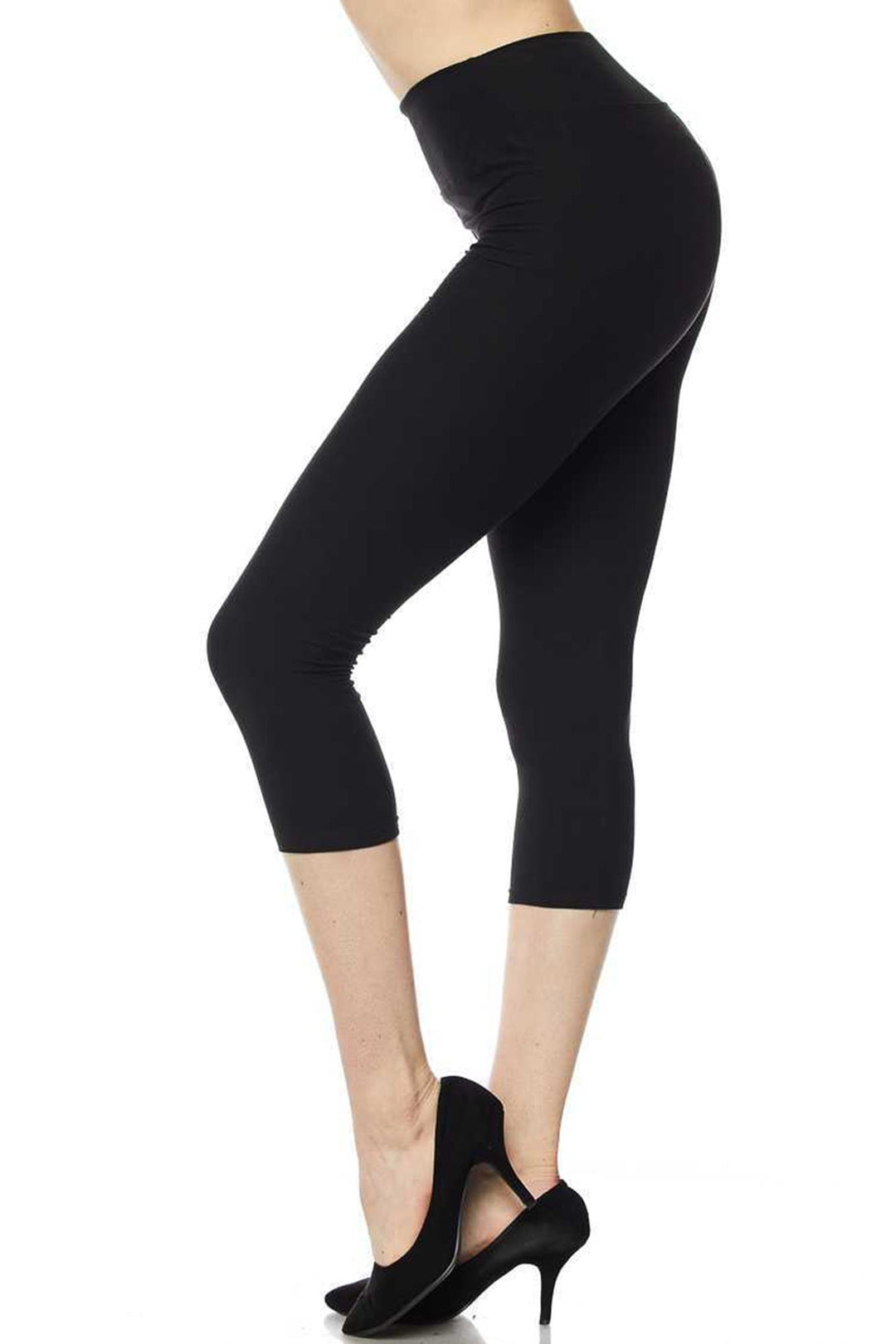 Wholesale Buttery Smooth Basic Solid High Waisted Capris - 3 Inch - New Mix