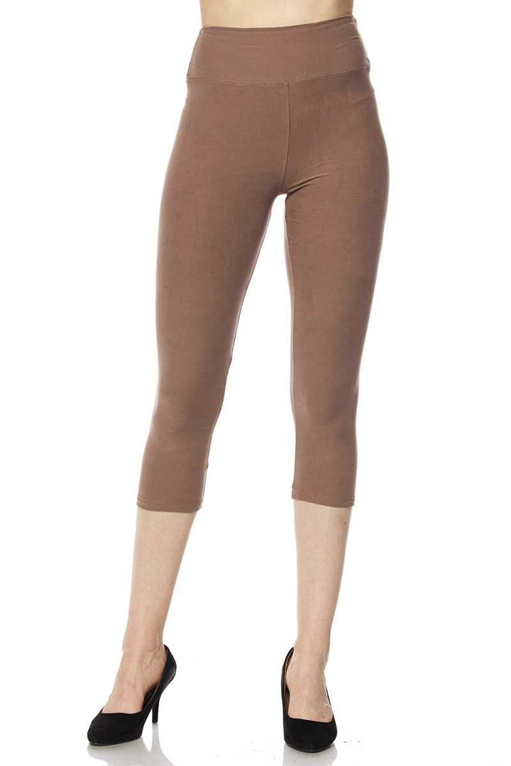 Wholesale Buttery Smooth Basic Solid High Waisted Capris - 3 Inch - New Mix