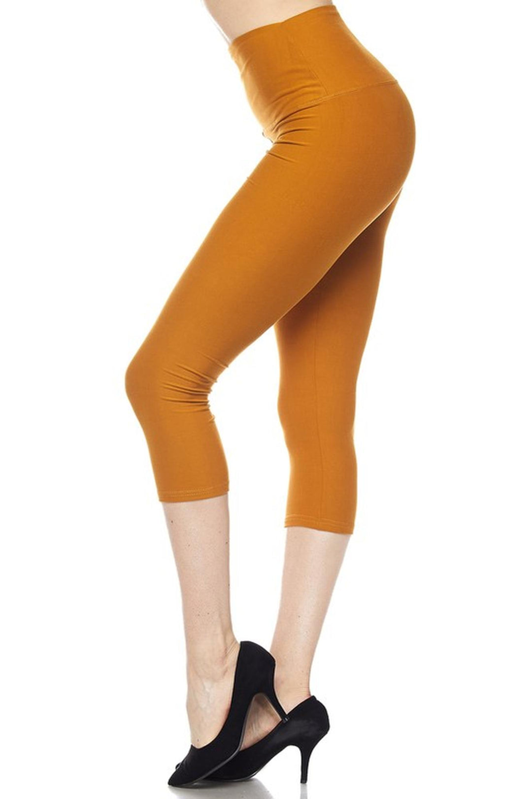 Wholesale Buttery Smooth Basic Solid High Waisted Capris - 5 Inch - New Mix