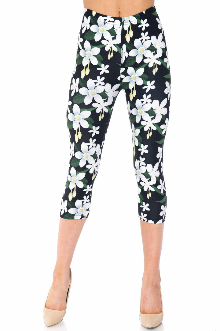 Wholesale Creamy Soft Daisy Bloom Capris - USA Fashion