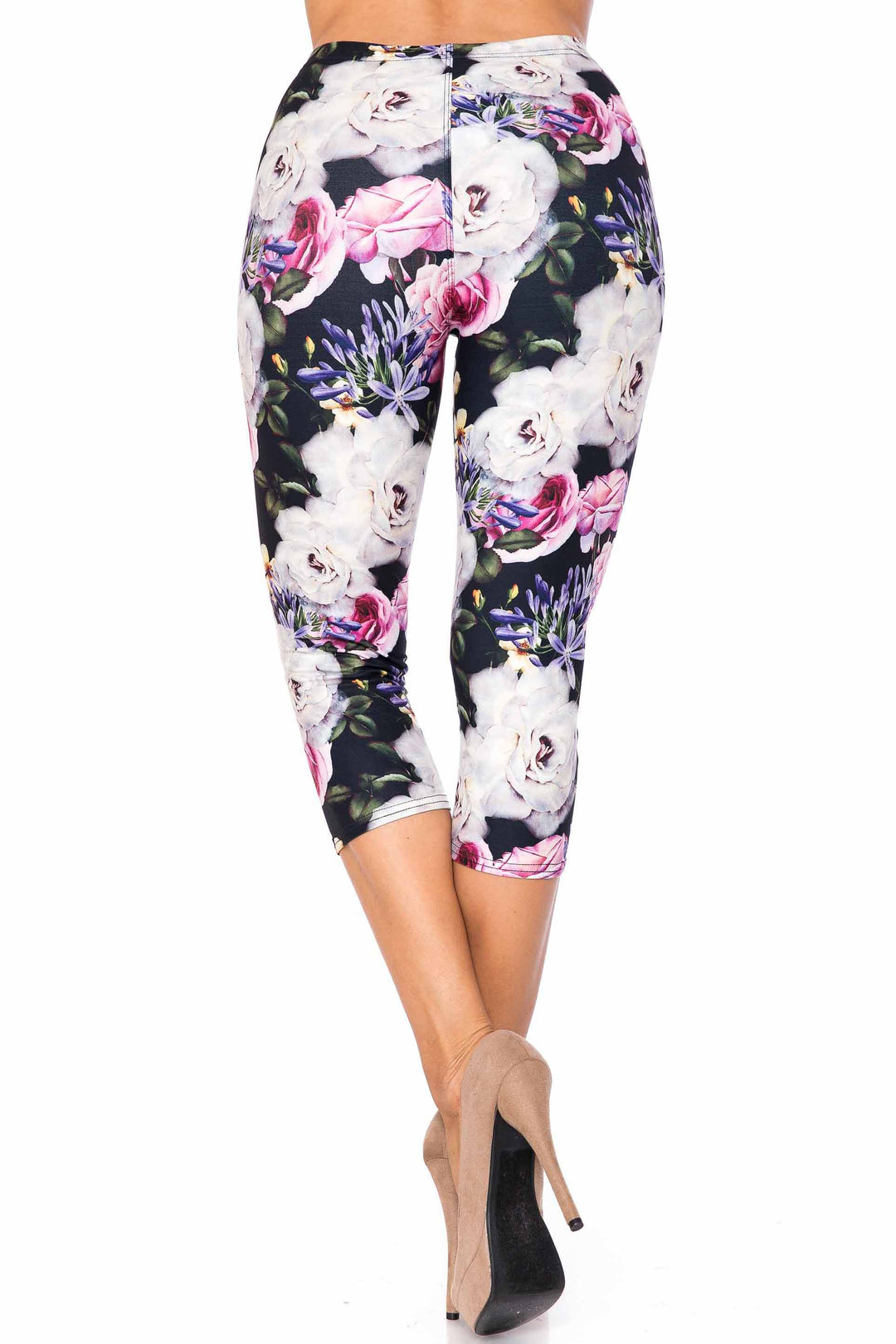 Wholesale Creamy Soft Floral Garden Bouquet Capris - USA Fashion
