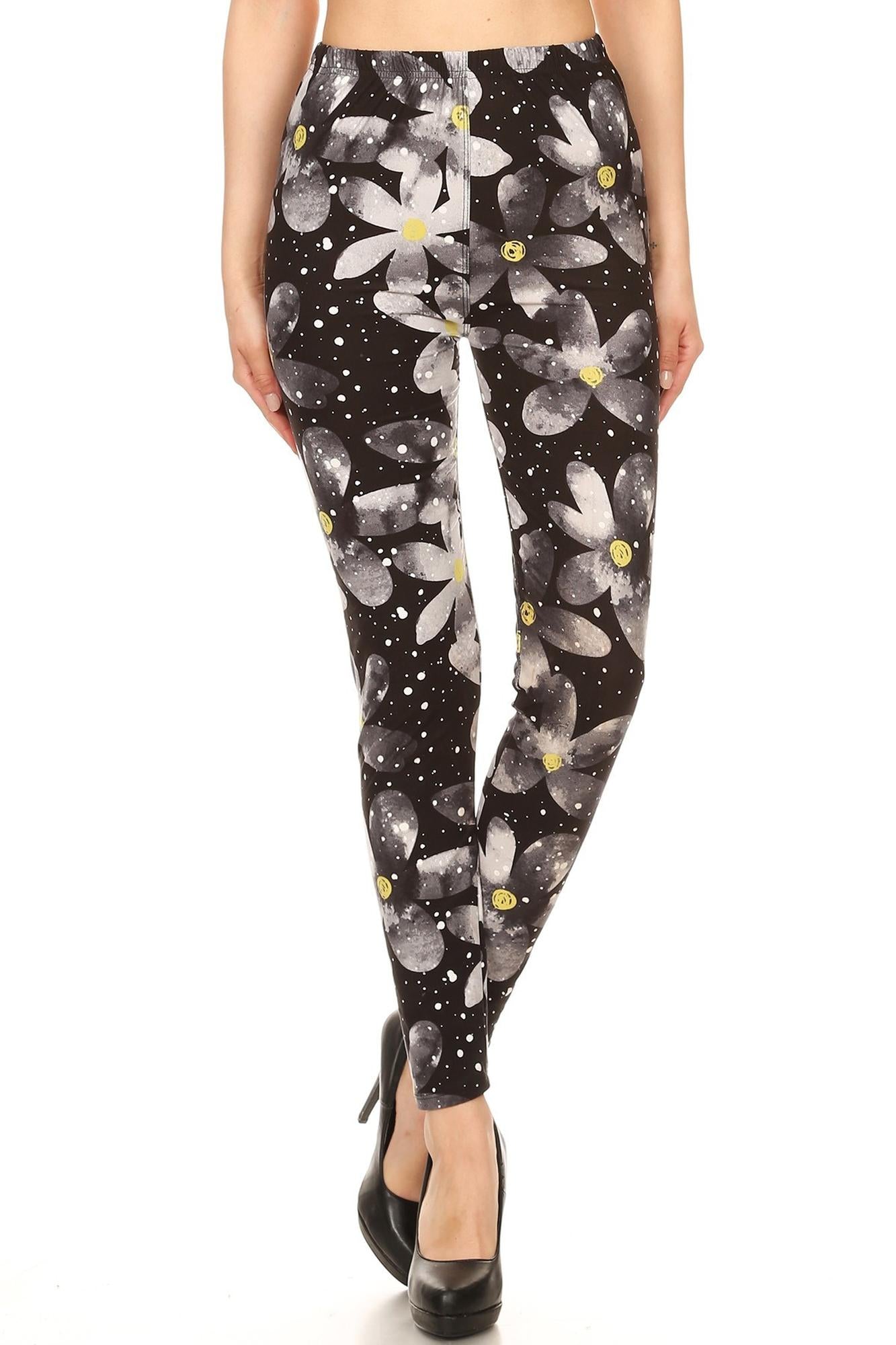 Wholesale Buttery Smooth Evening Snow Daisy Leggings