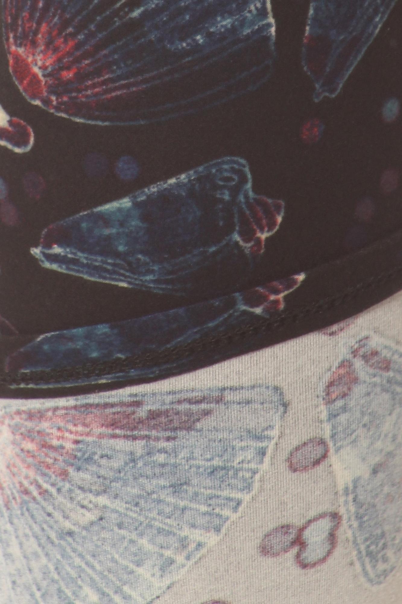 Wholesale Buttery Smooth Red Starfish and Seashell Leggings