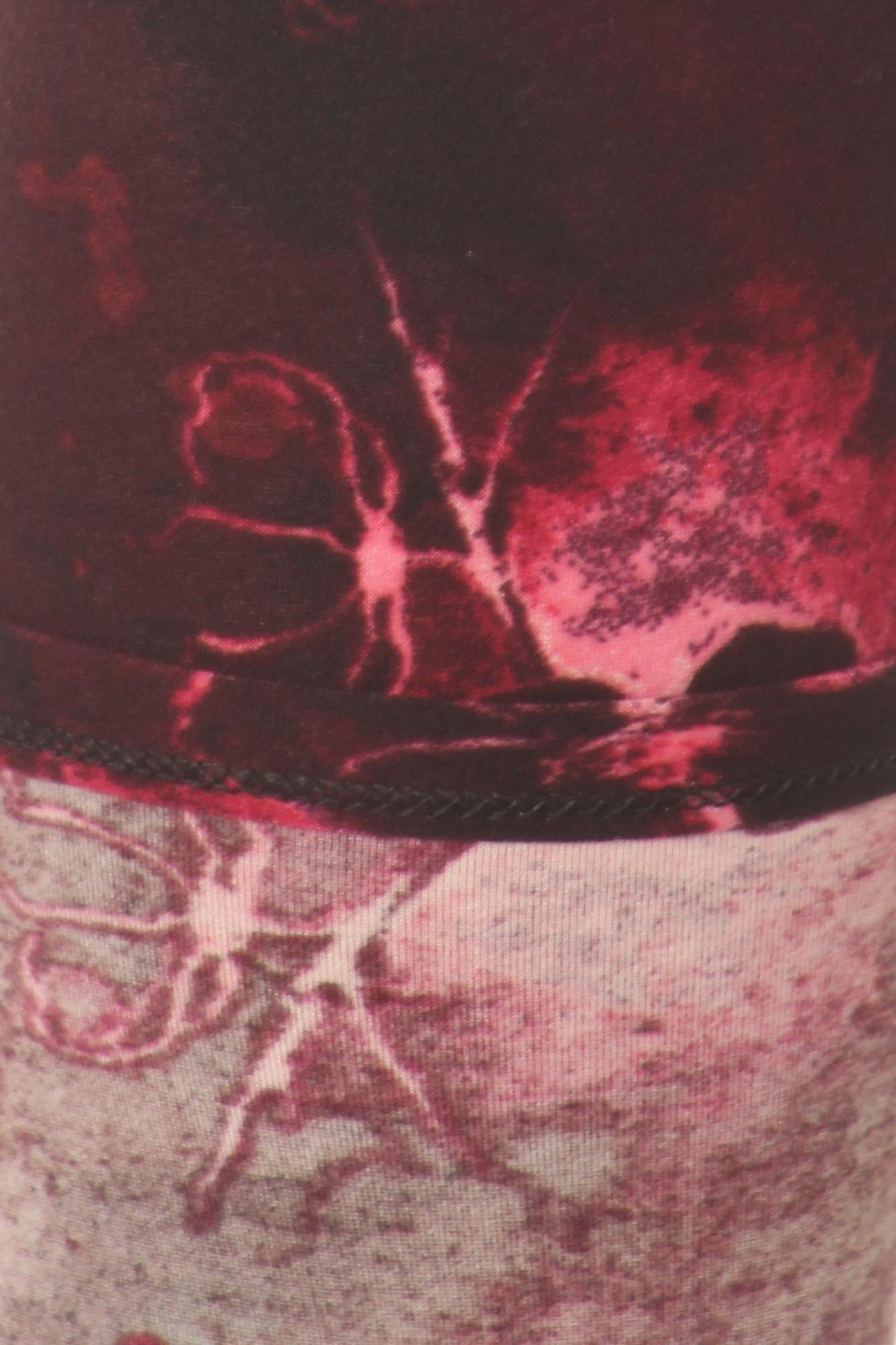 Wholesale Buttery Smooth Burgundy Shadow Floral Leggings