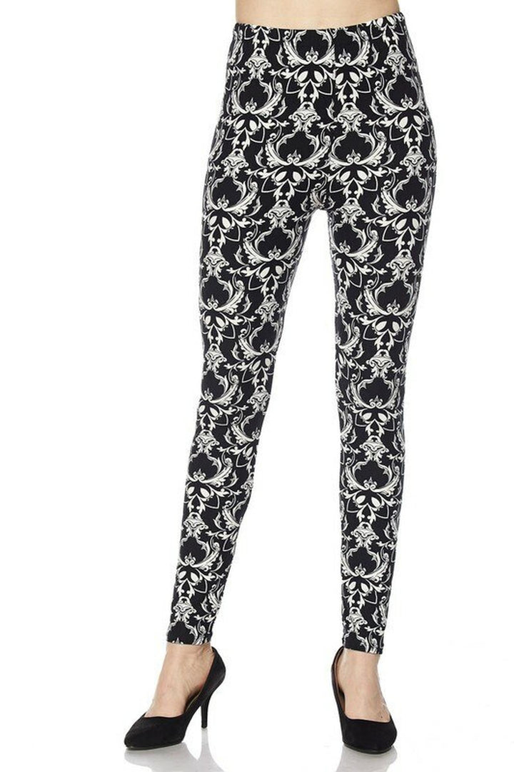 Wholesale Buttery Smooth Baroque Wreath Leggings