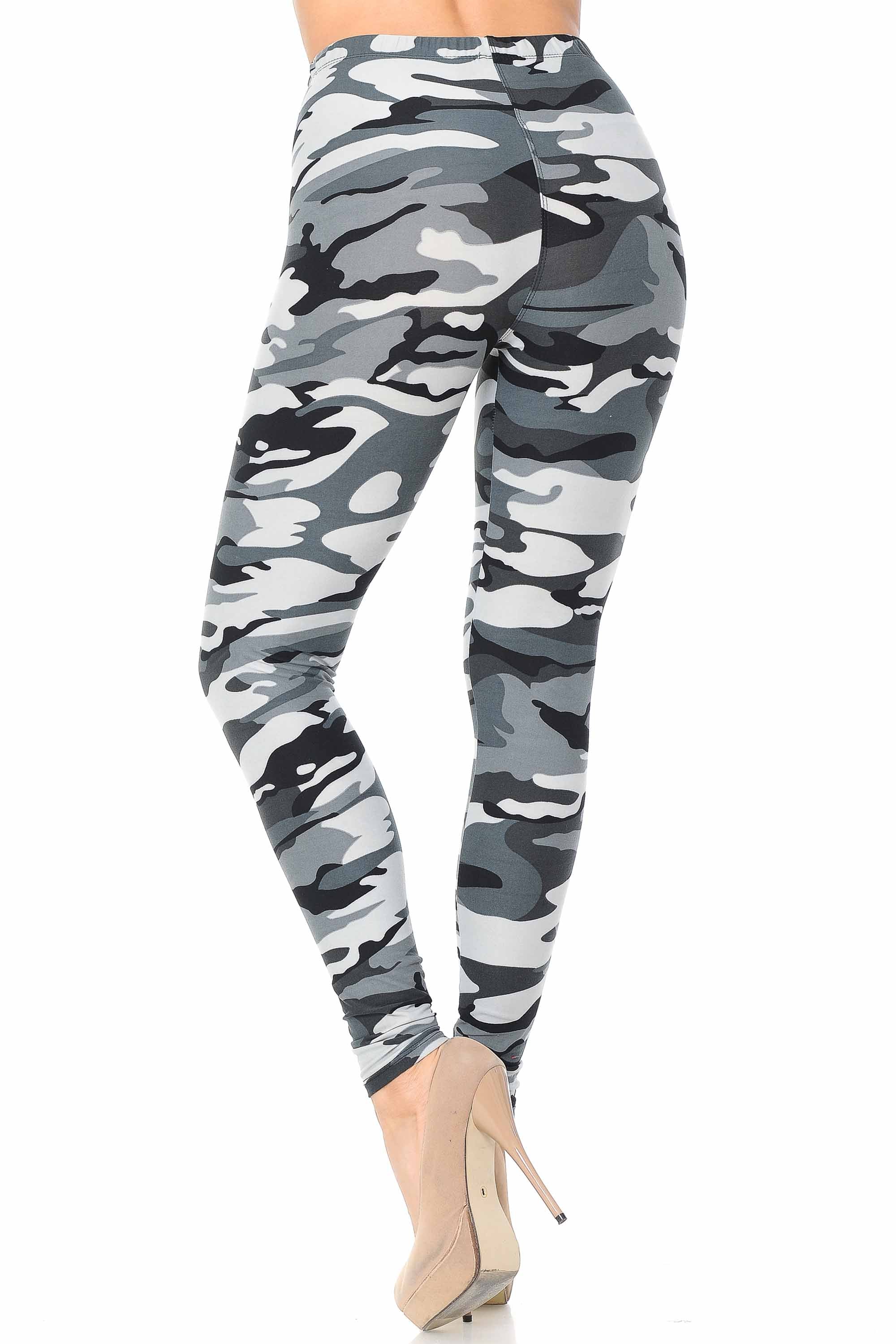 Wholesale Buttery Smooth Charcoal Camouflage Leggings - EEVEE