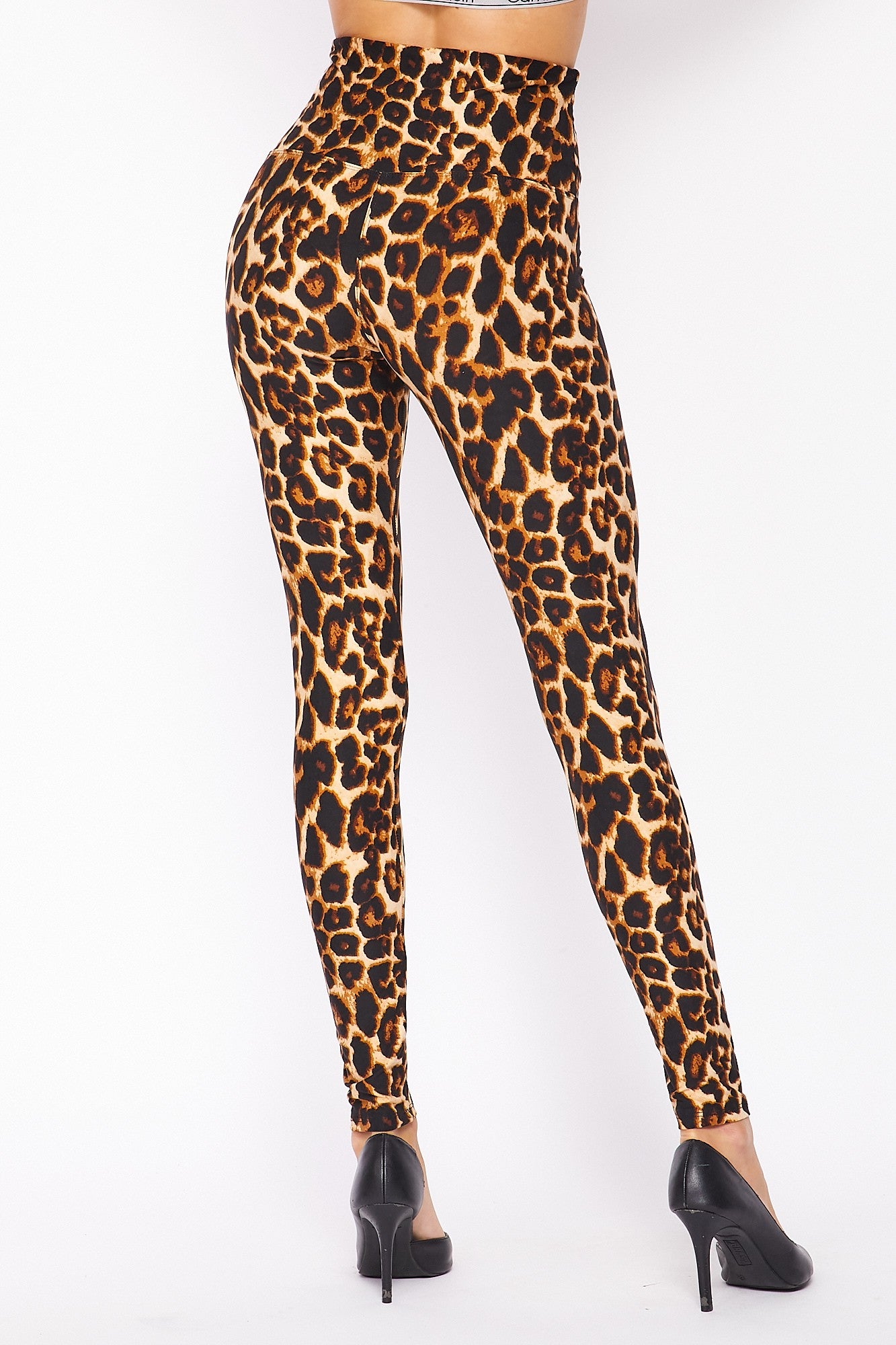Wholesale Buttery Smooth Bold and Beautiful High Waist Leopard Leggings - 5 Inch Waist