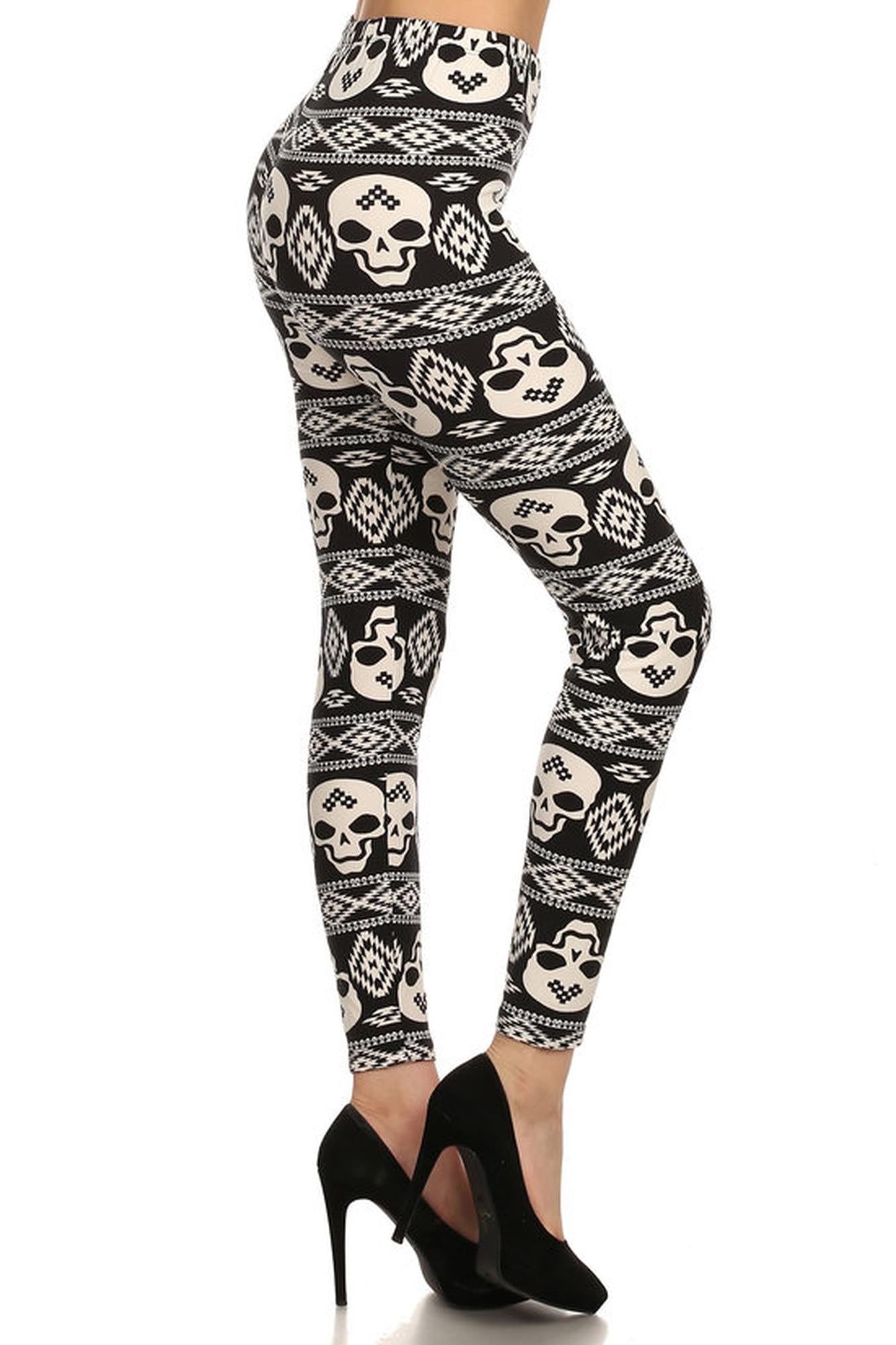 Wholesale Buttery Smooth Skull Tribe Leggings