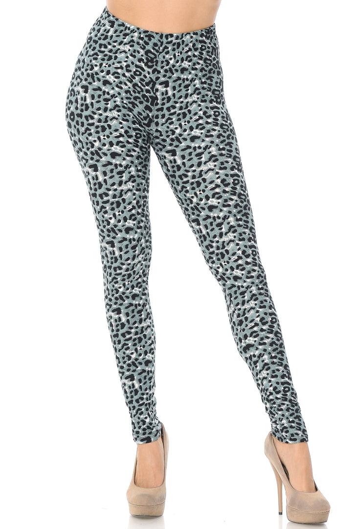 Wholesale Buttery Soft Snow Leopard Leggings