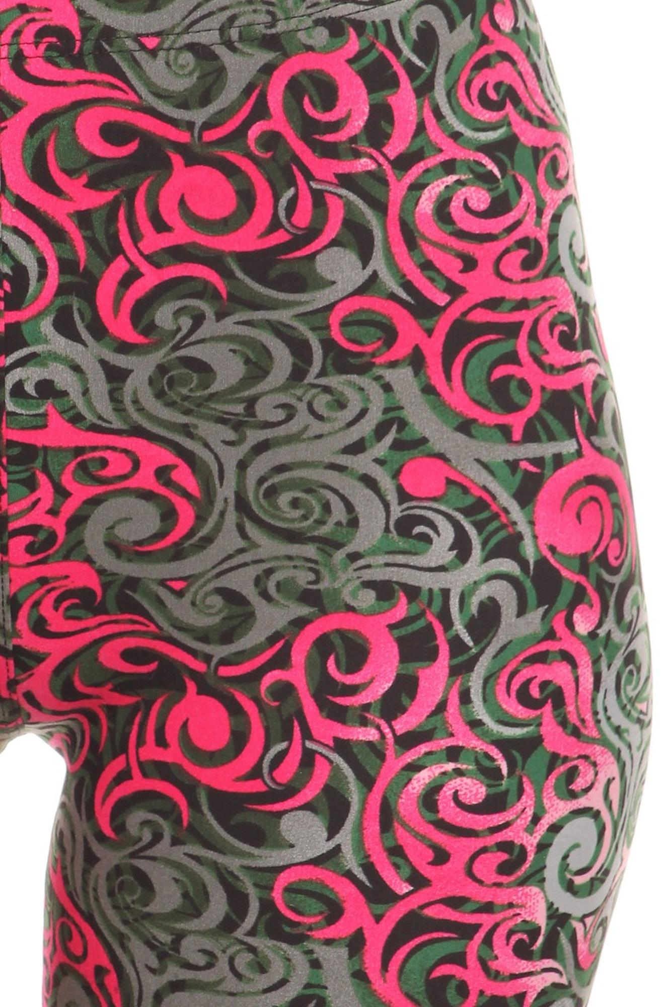 Wholesale Buttery Smooth Fuchsia Tangled Swirl Leggings