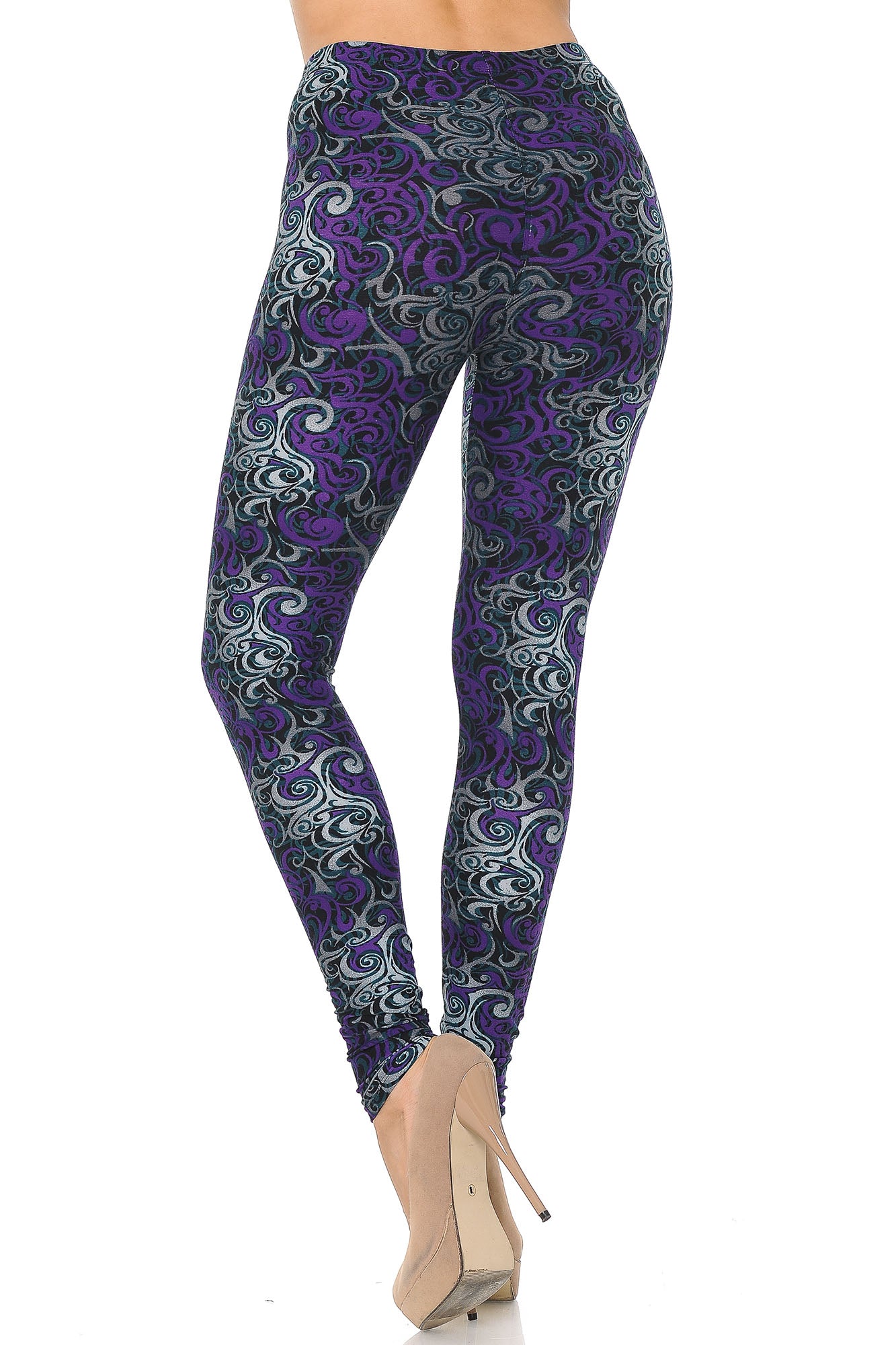 Wholesale Buttery Smooth Purple Tangled Swirl Leggings