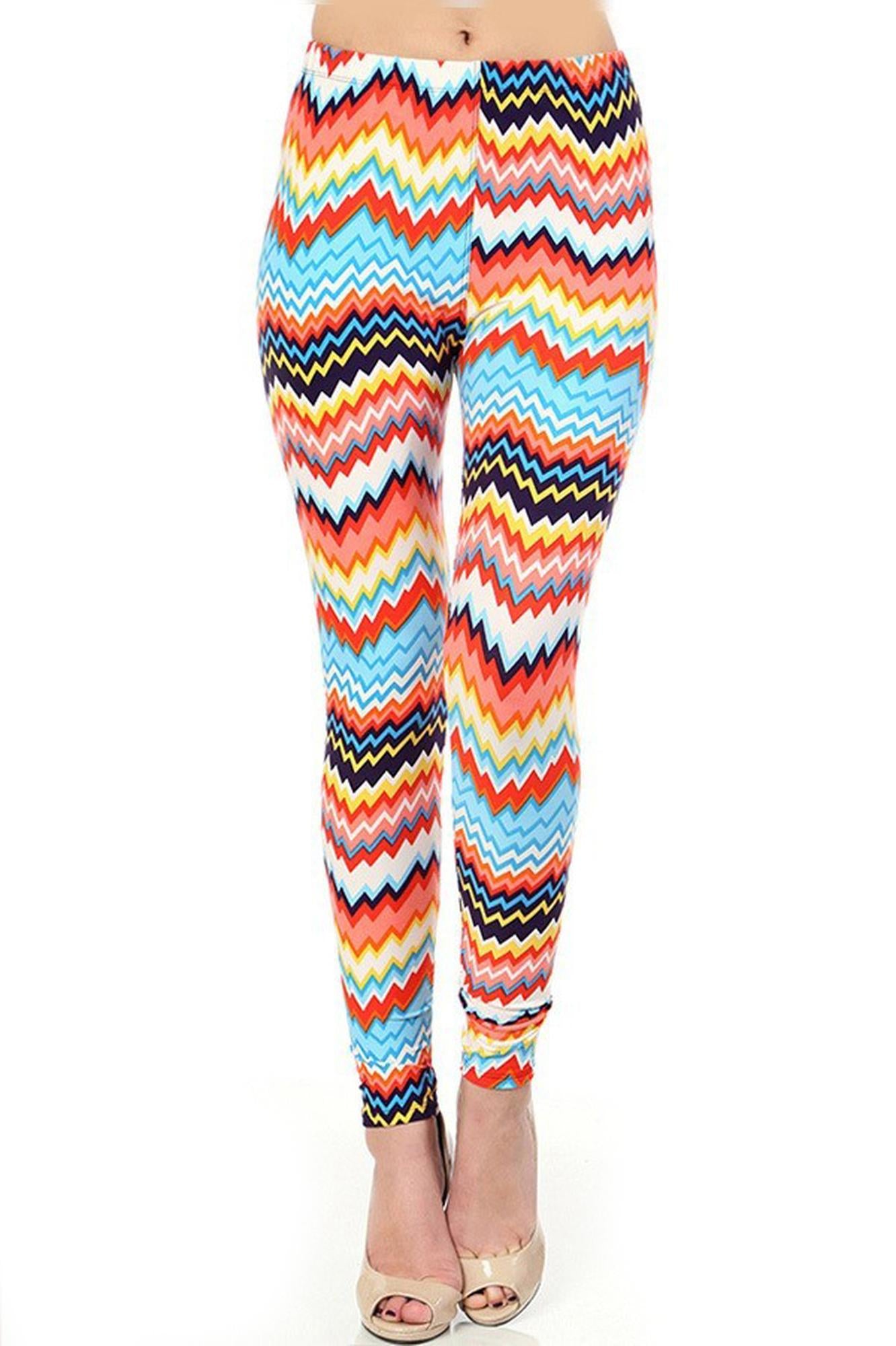 Wholesale Buttery Smooth Colorful Chevron Surprise Leggings