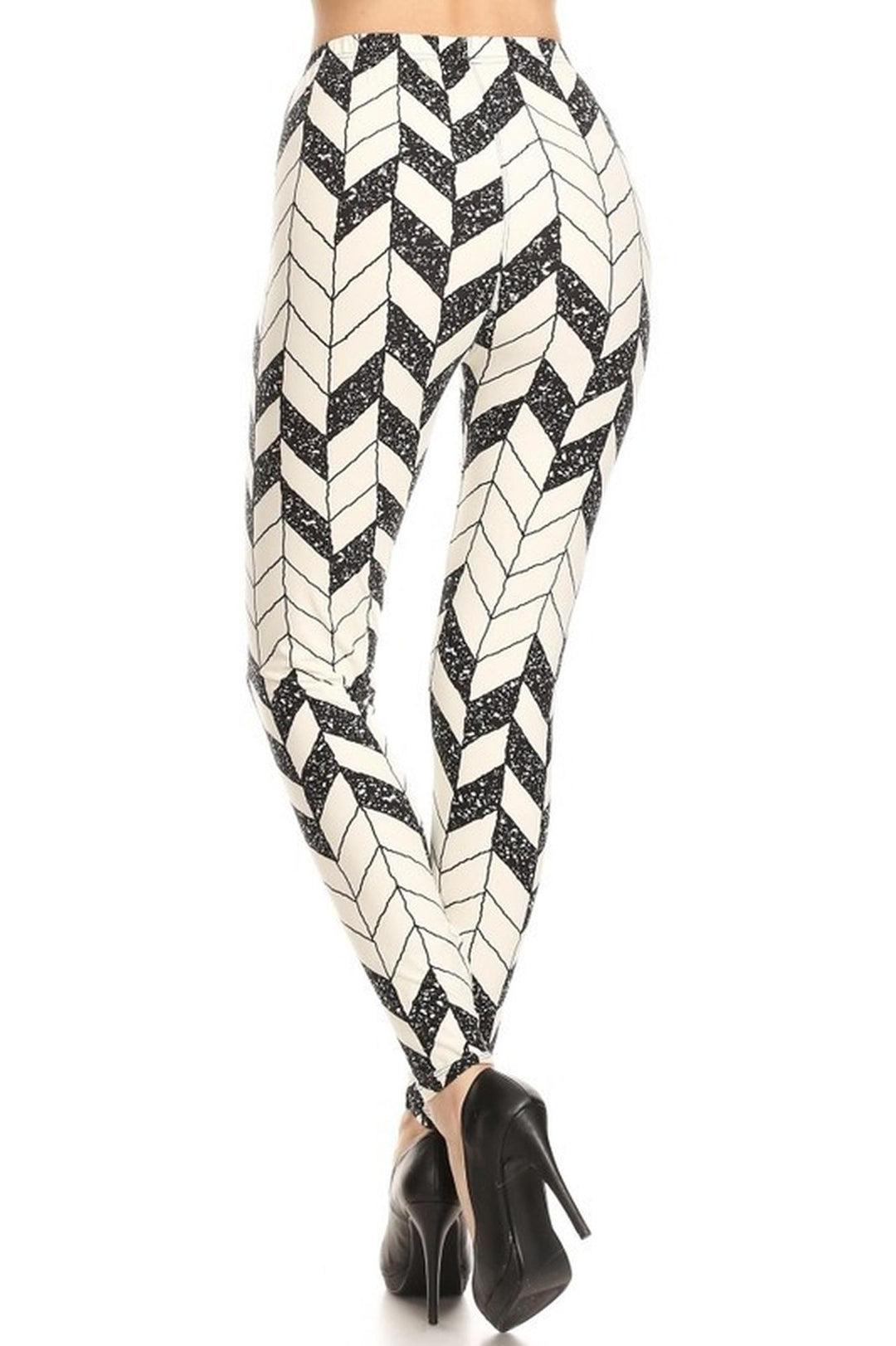 Wholesale Buttery Smooth Black and White Chevron Leggings