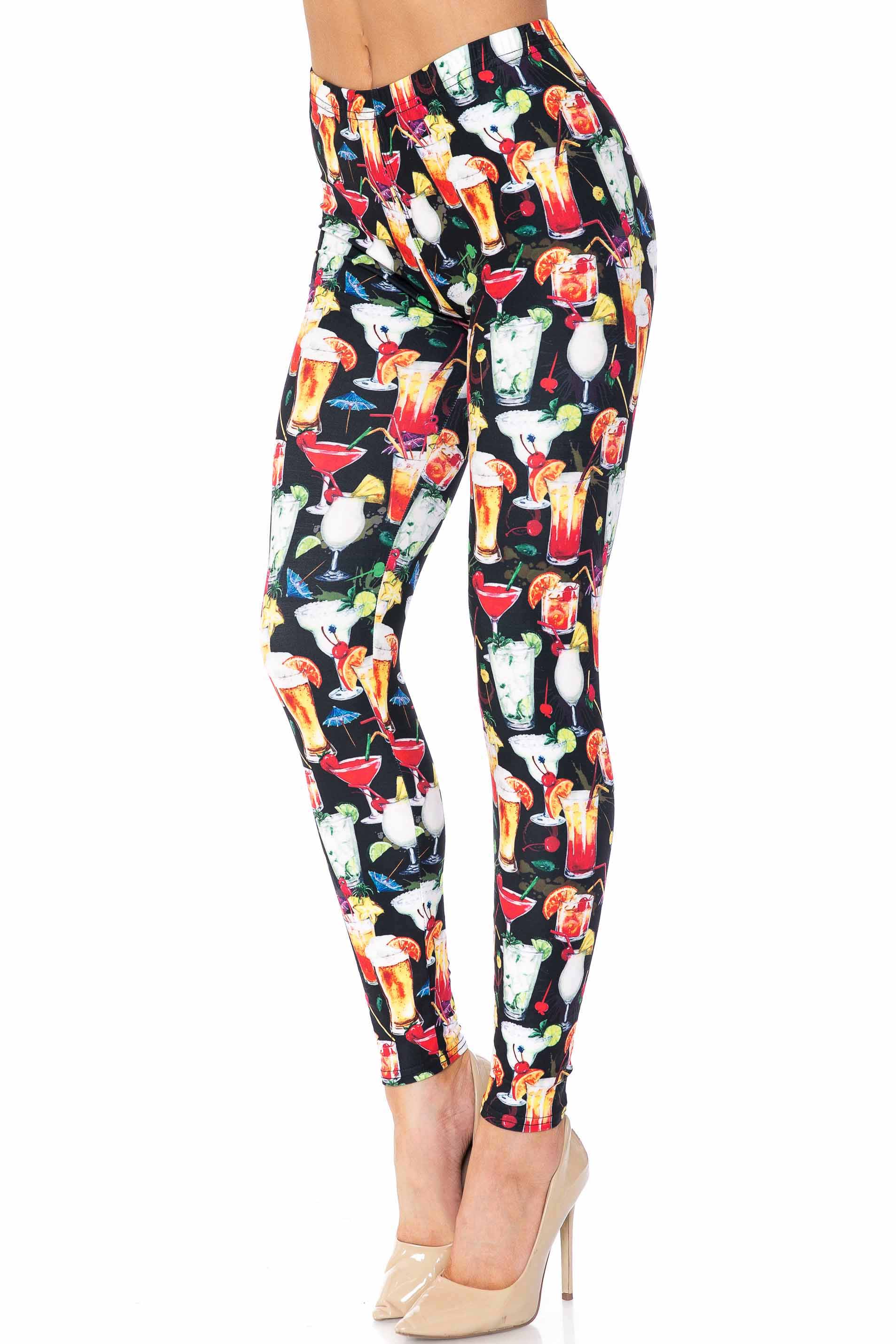Wholesale Creamy Soft Tropical Cocktails Leggings - USA Fashion