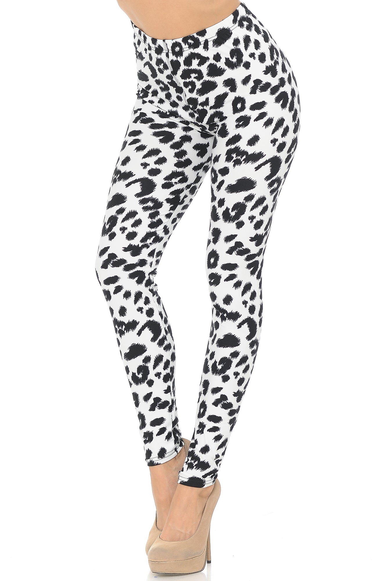 Wholesale Buttery Smooth Ivory Spotted Leopard Leggings