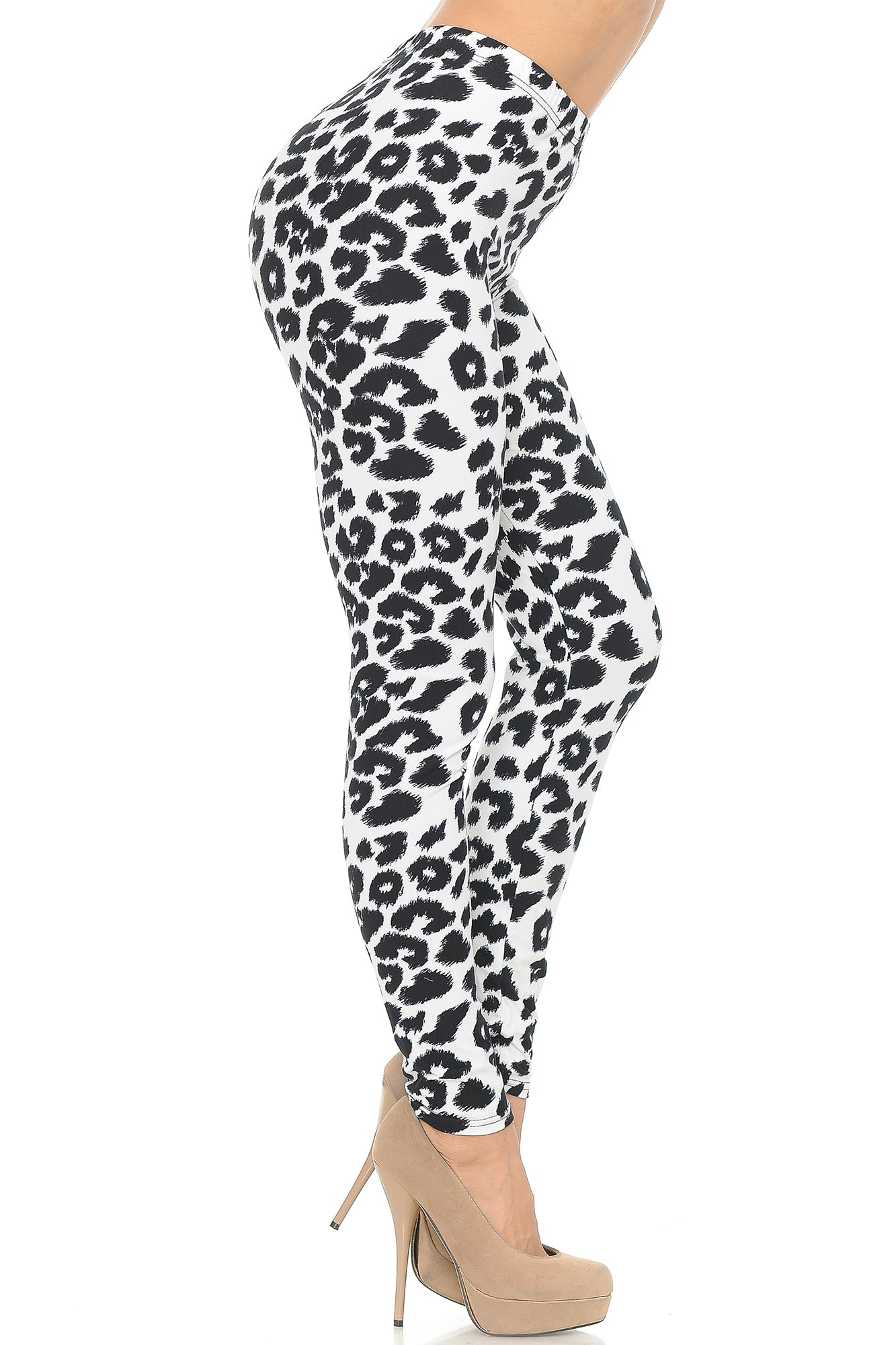 Wholesale Buttery Smooth Ivory Spotted Leopard Leggings