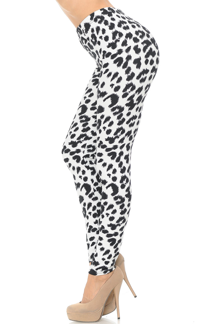 Wholesale Buttery Smooth Ivory Spotted Leopard Leggings