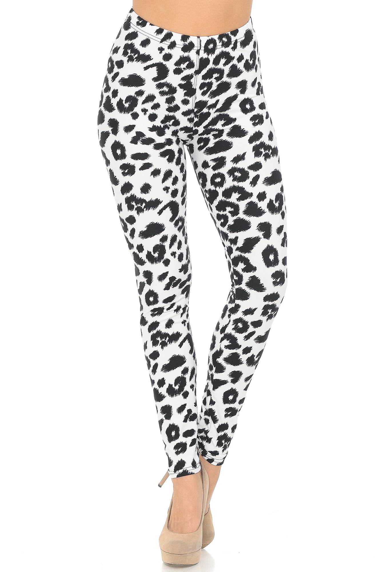 Wholesale Buttery Smooth Ivory Spotted Leopard Leggings